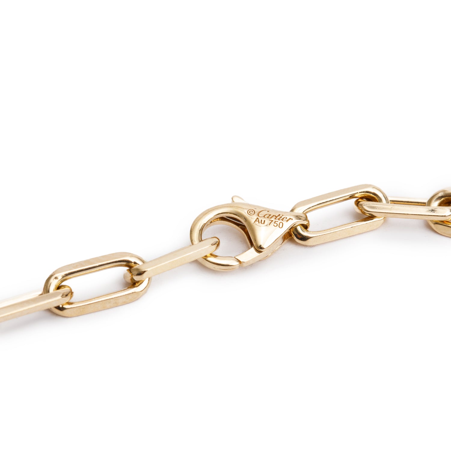 Cartier 2024 18k Yellow Gold Santos de Cartier Necklace, Chain, Small Model w/ Box & Certificate