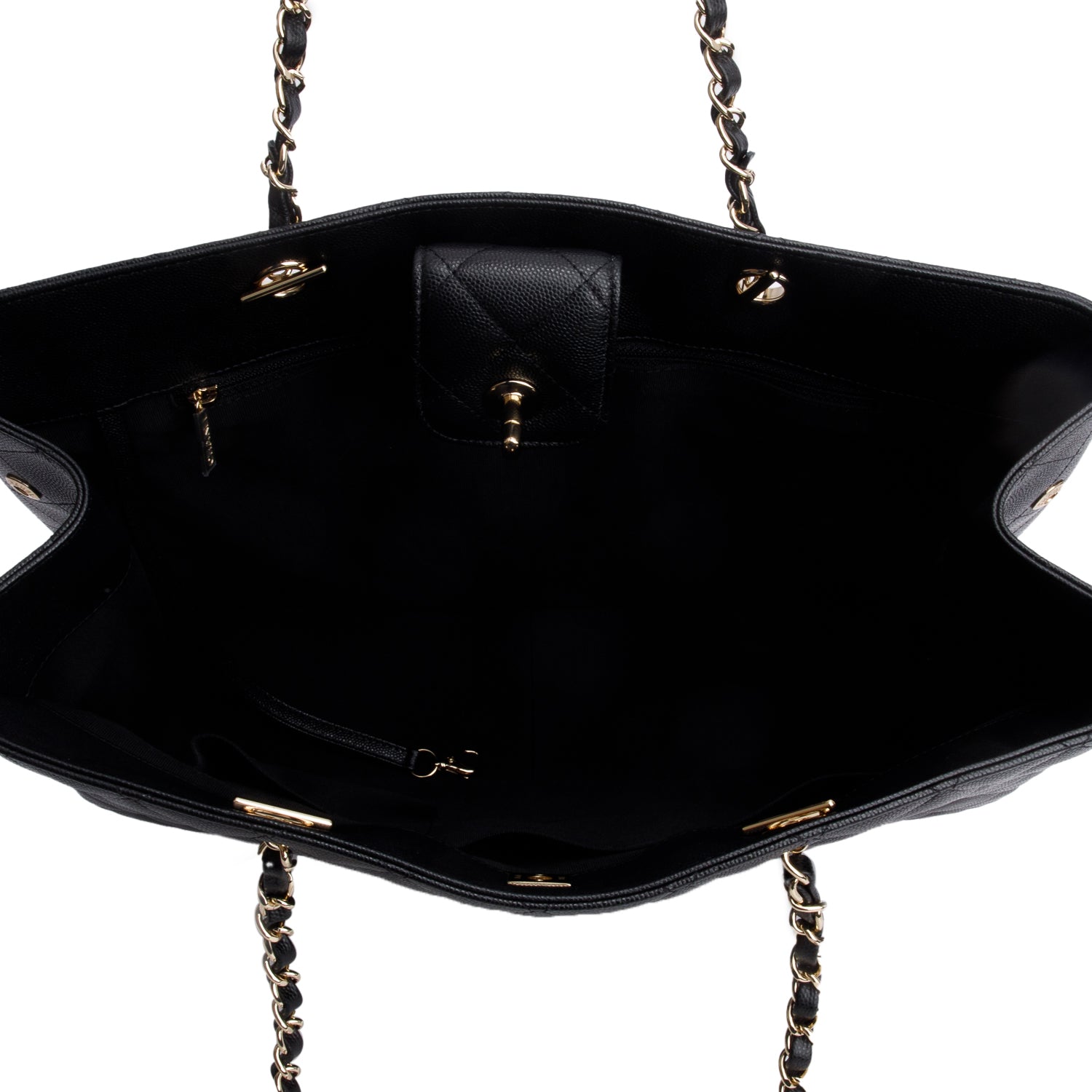 Chanel 2021 Black Caviar Quilted Classic Large Shopping Tote w/ Box & Receipt