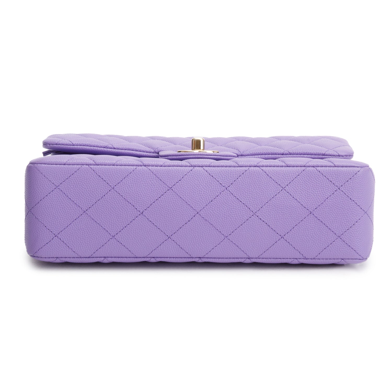Chanel Purple Caviar Quilted Leather Small Double Flap Bag w/ Box & Authenticity Card