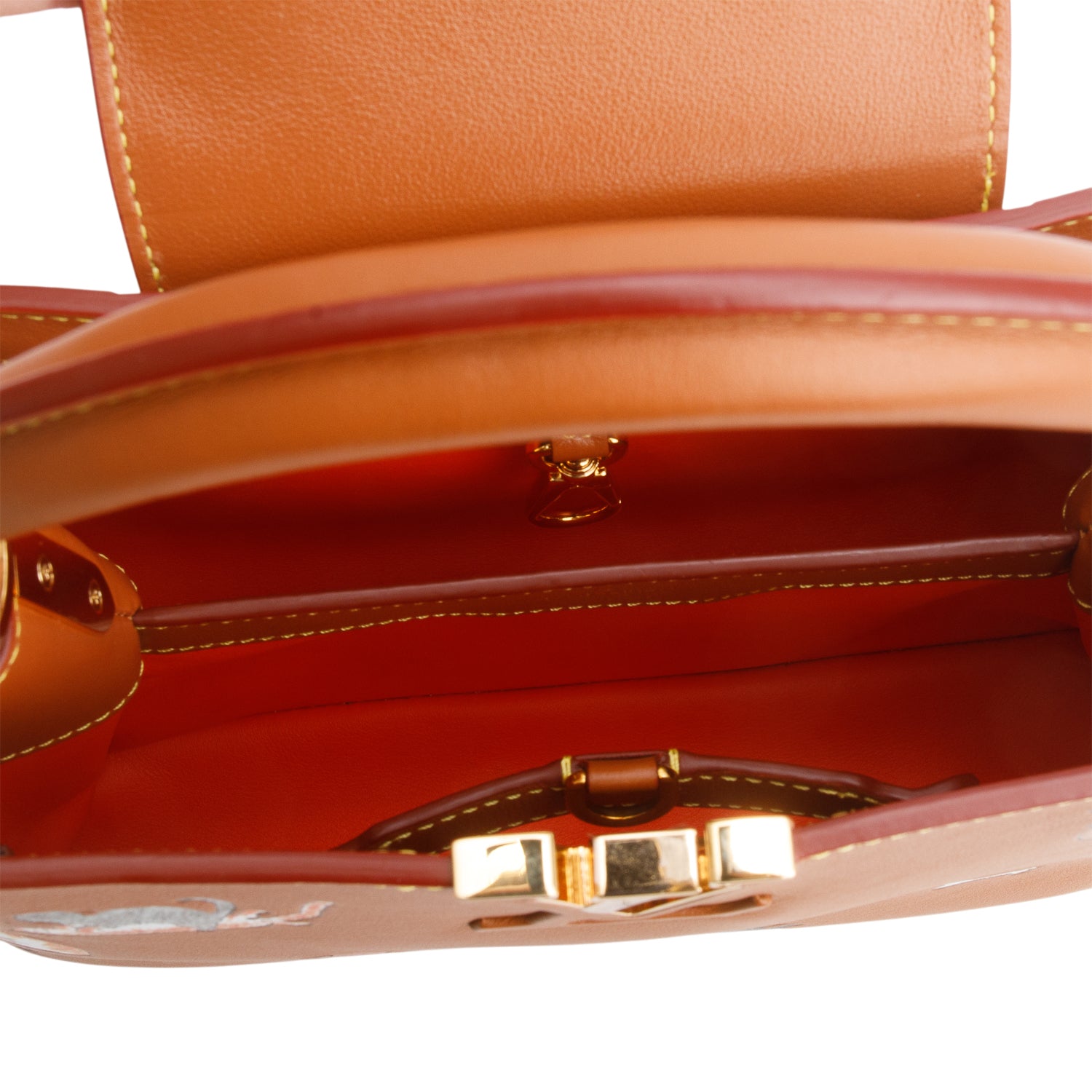 Louis Vuitton Brown Calfskin Catogram Capucines BB w/ Strap