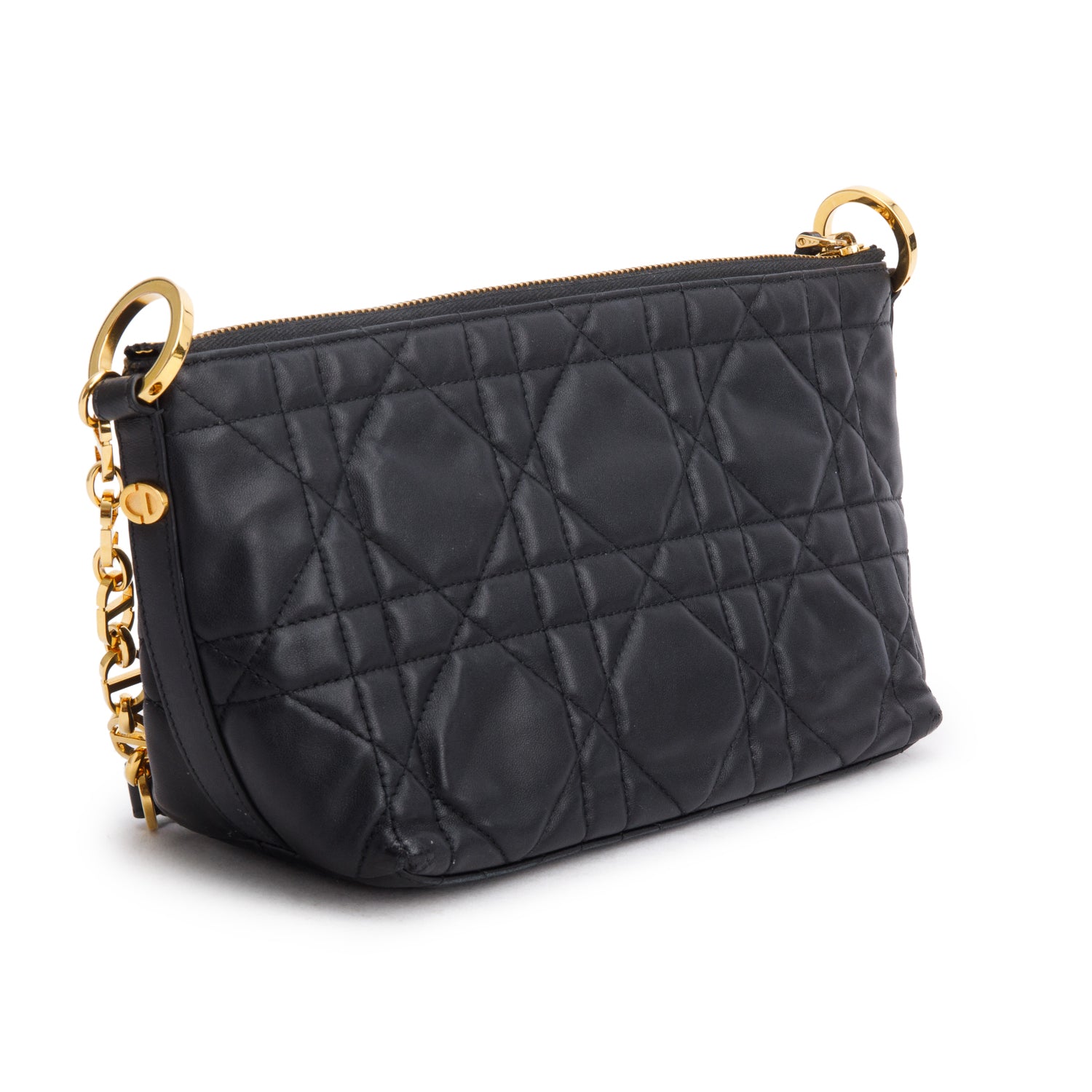 Christian Dior 2025 Black Macrocannage Lambskin Diorstar Hobo Bag w/ Box & Receipt