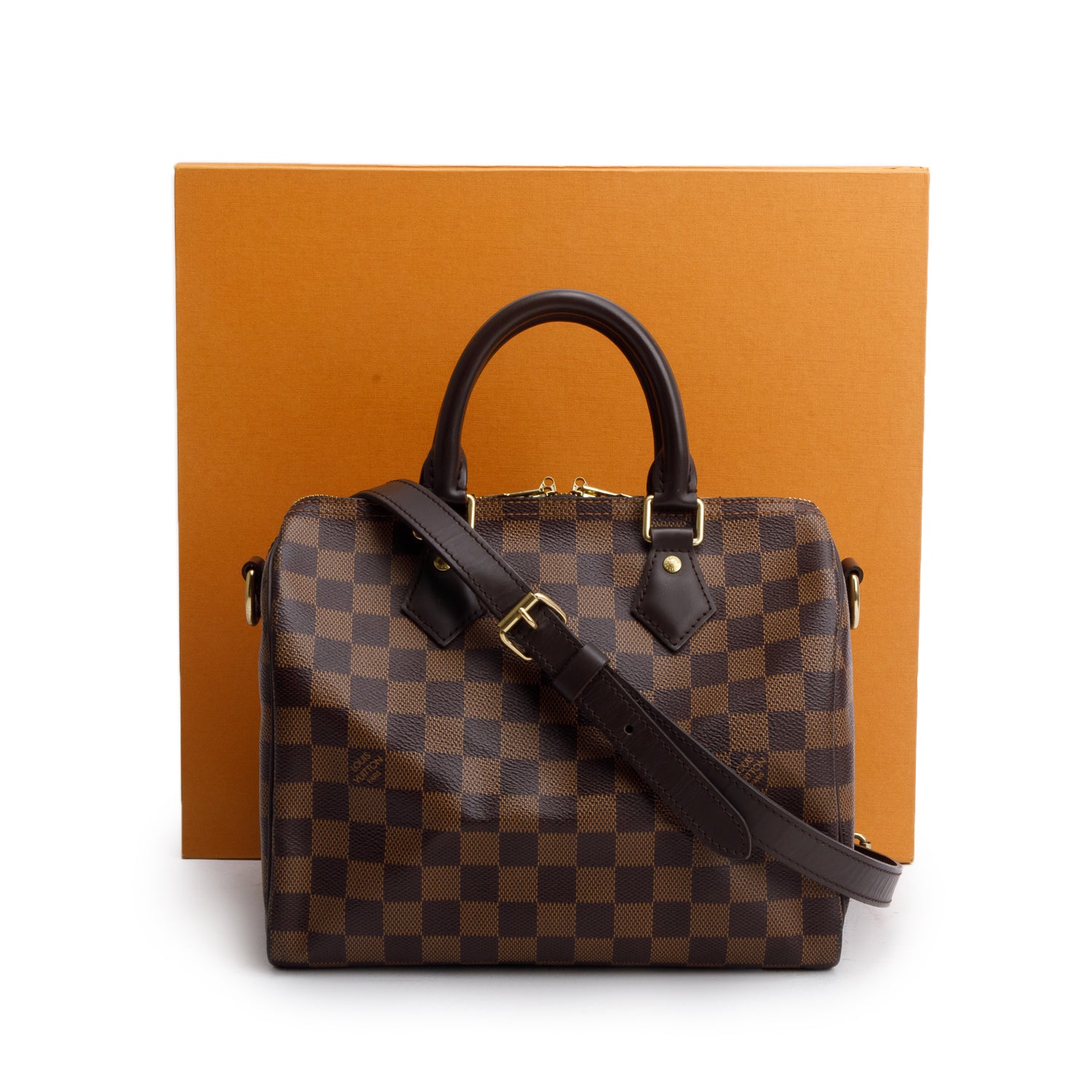 Louis Vuitton 2020 Damier Ebene Speedy Bandouliere 25 w/ Box & Strap