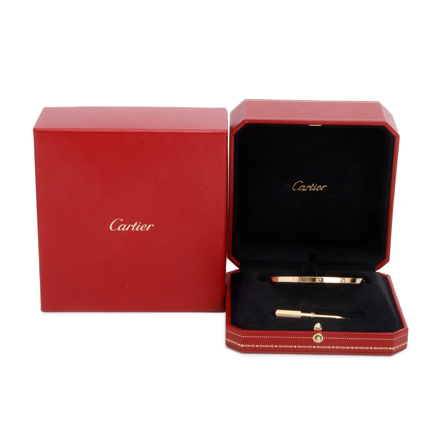 Cartier 2021 18k Yellow Gold 3.65 MM Love Bracelet, Small Model, Size 19 w/ Box & Certificate