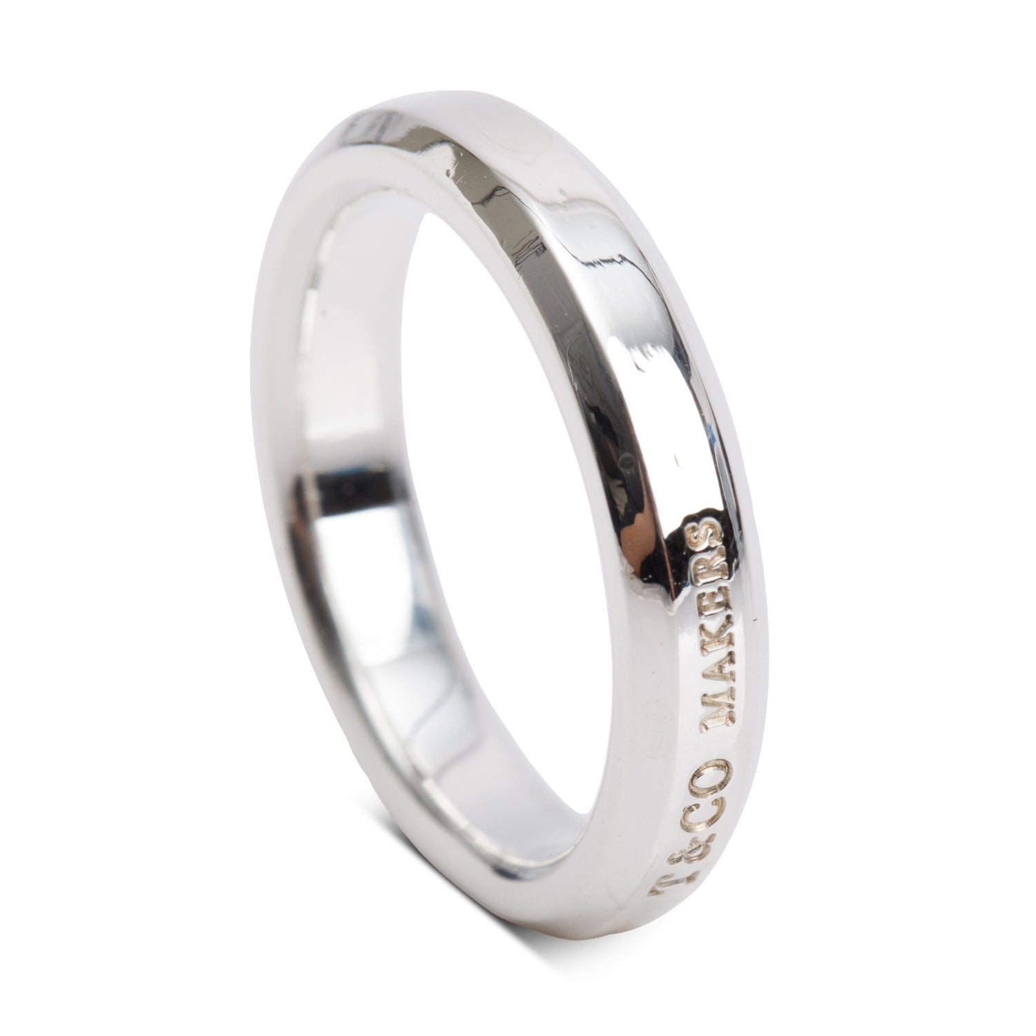 Tiffany & Co. Sterling Silver 1837 Makers Slice Ring, Size 7.5