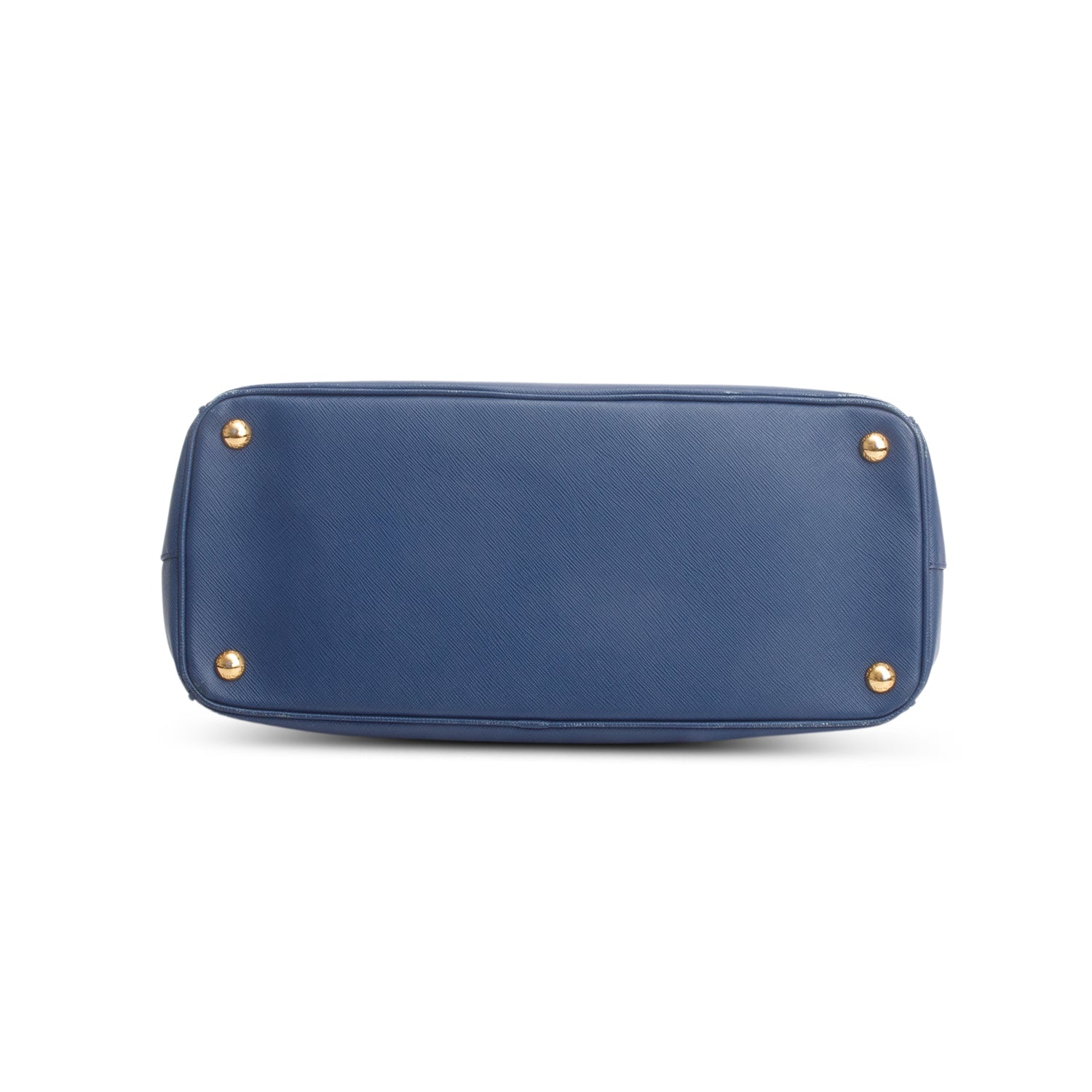 Prada Blue Saffiano Lux Medium Double Zip Galleria Tote w/ Strap