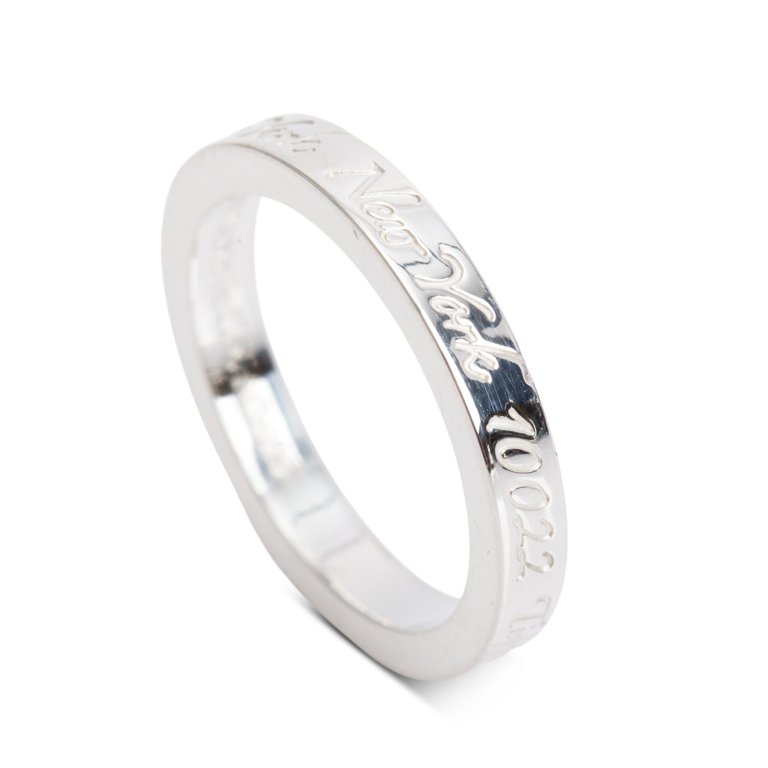 Tiffany & Co. Sterling Silver Fifth Ave Narrow Notes Band Ring, Size 4.75