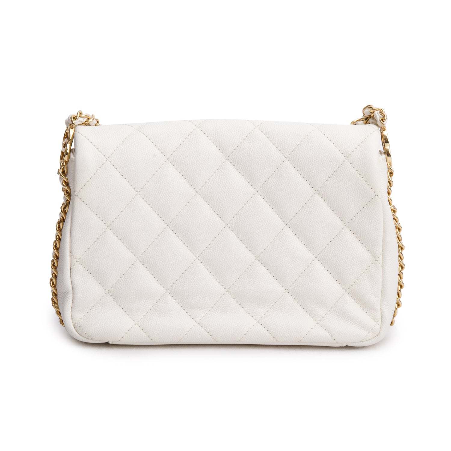 Chanel White Caviar Quilted Leather Mini CC You Flap Bag