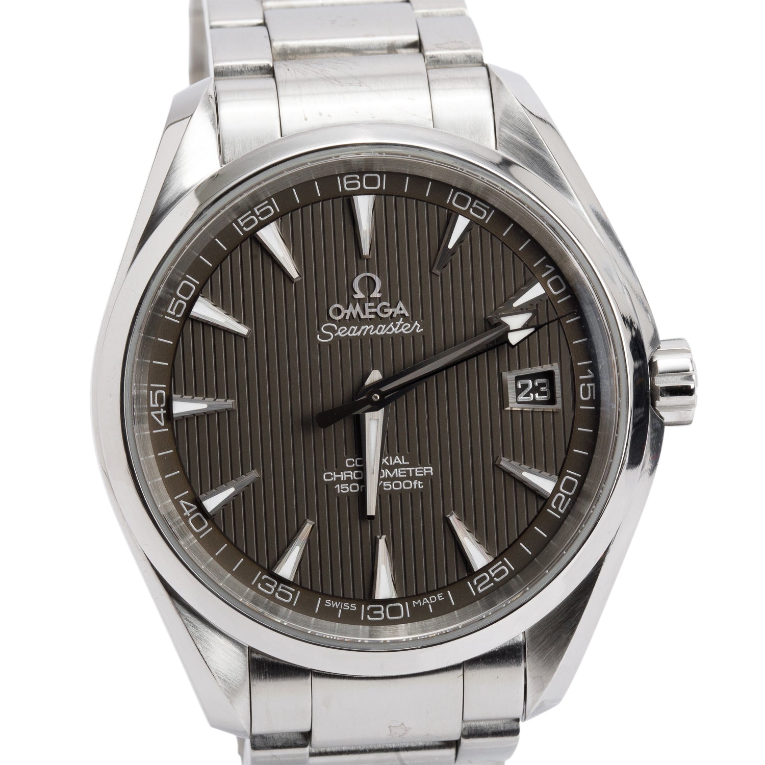 Omega Stainless Steel Seamaster Aqua Terra 150M 41.5 MM Automatic Watch Grey Dial w/ Box & Papers