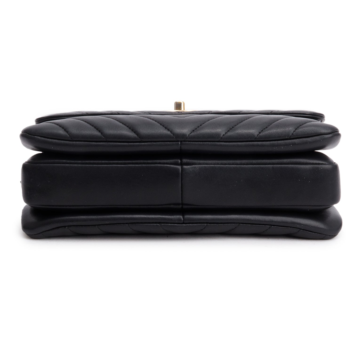 Chanel Black Chevron Lambskin Trendy CC Small Top Handle Flap Bag w/ Box & Authenticity Card