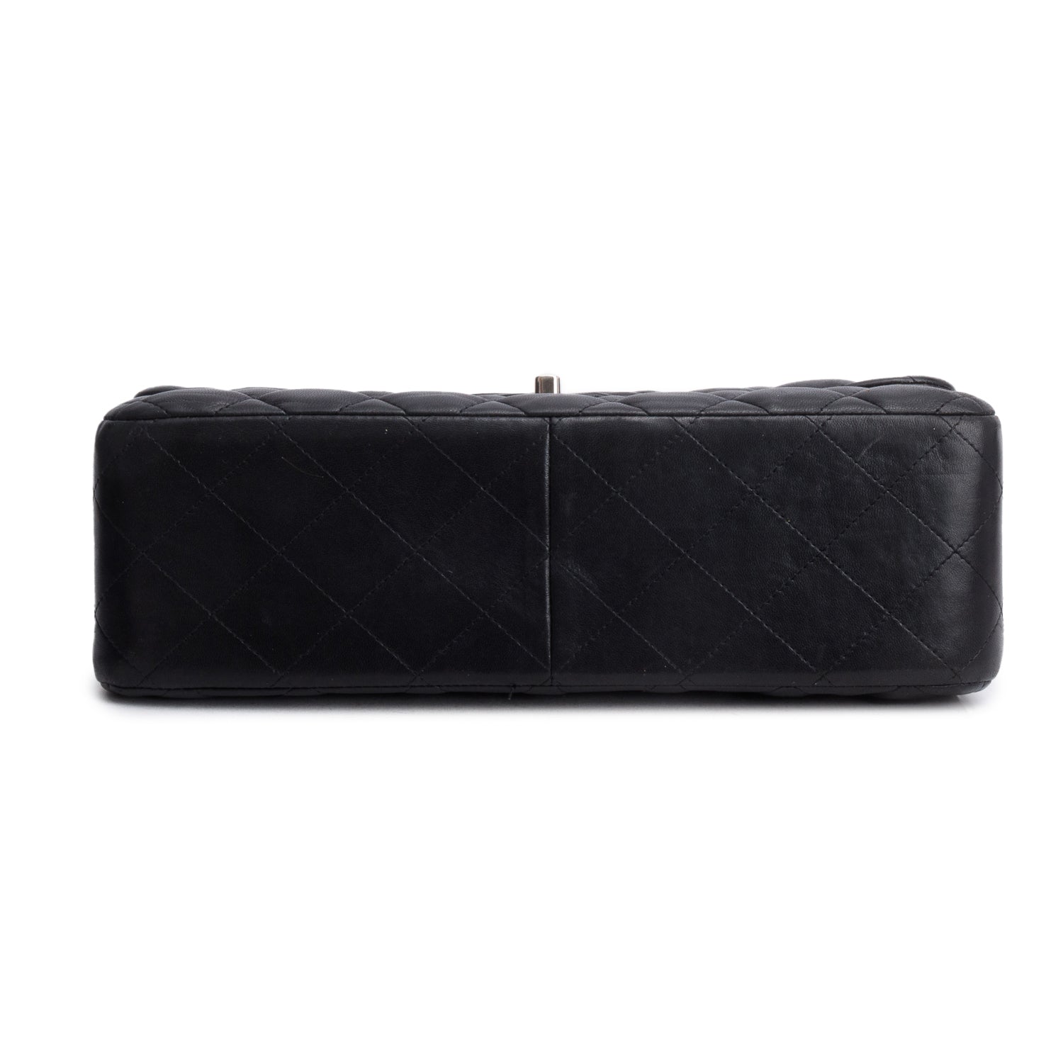Chanel Black Quilted Lambskin Leather Jumbo Double Flap Bag