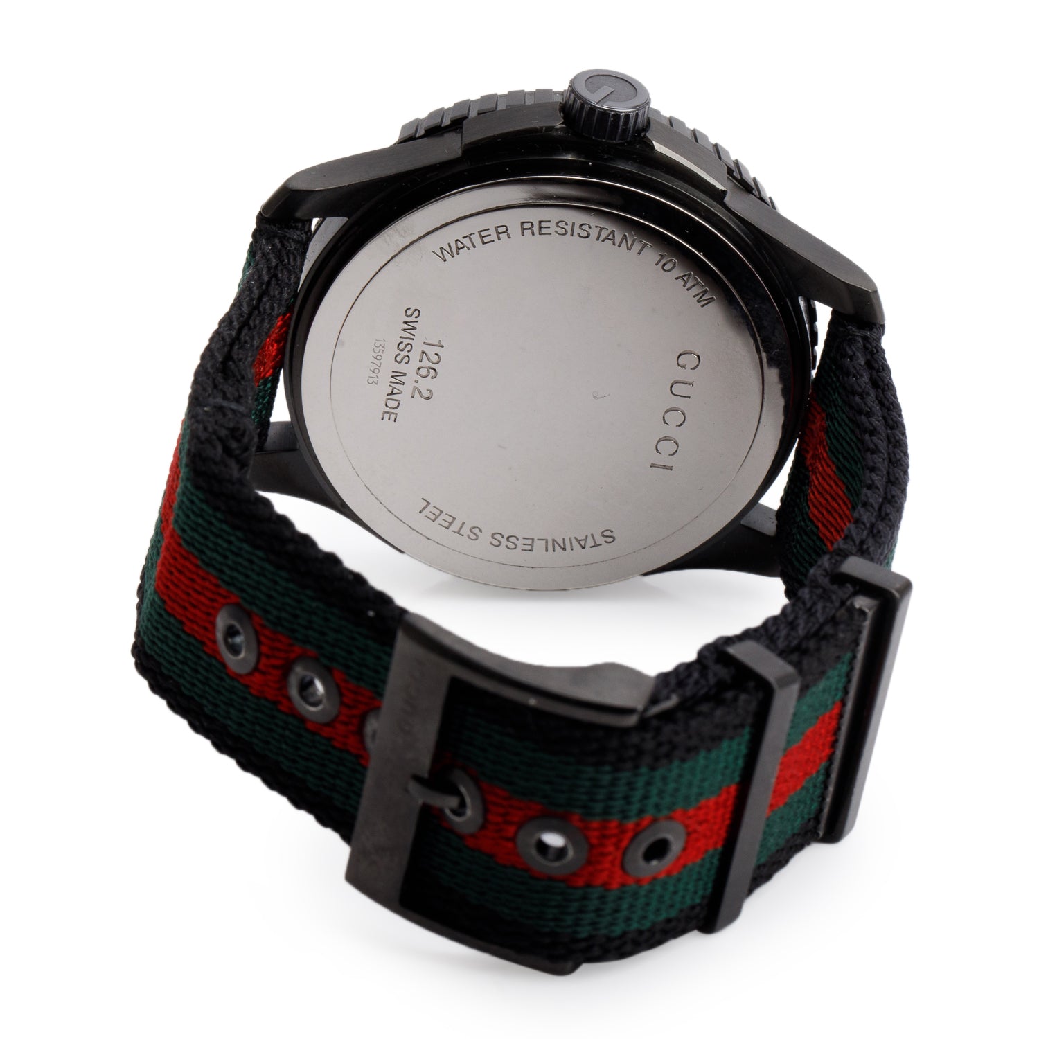 Gucci Black Ion Plated Stainless Steel G-Timeless Sport 44 MM Quartz Watch Black Dial