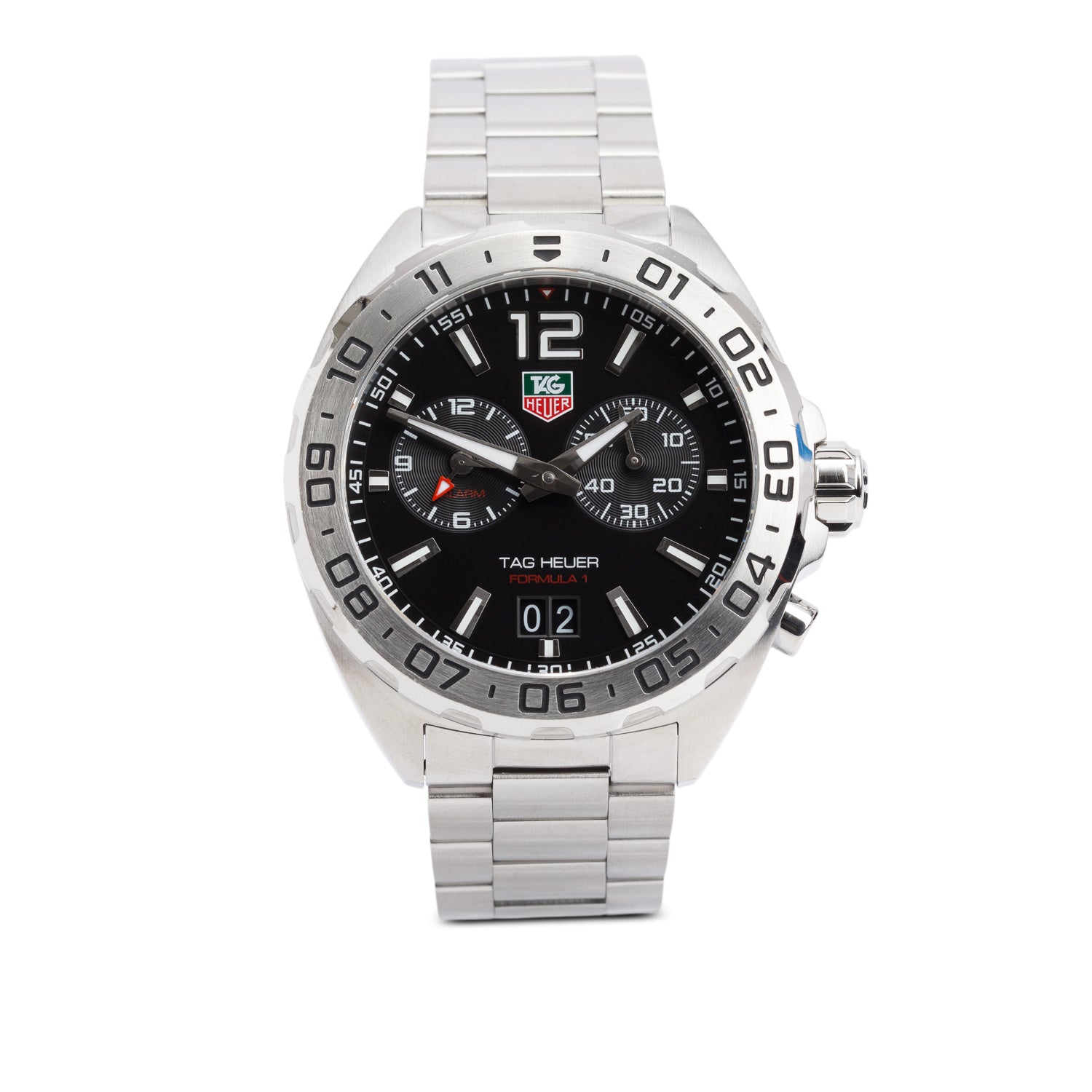 Tag Heuer 2022 Stainless Steel Formula 1 Date 41 MM Quartz Watch Black Dial WAZ111A w/ Box & Papers