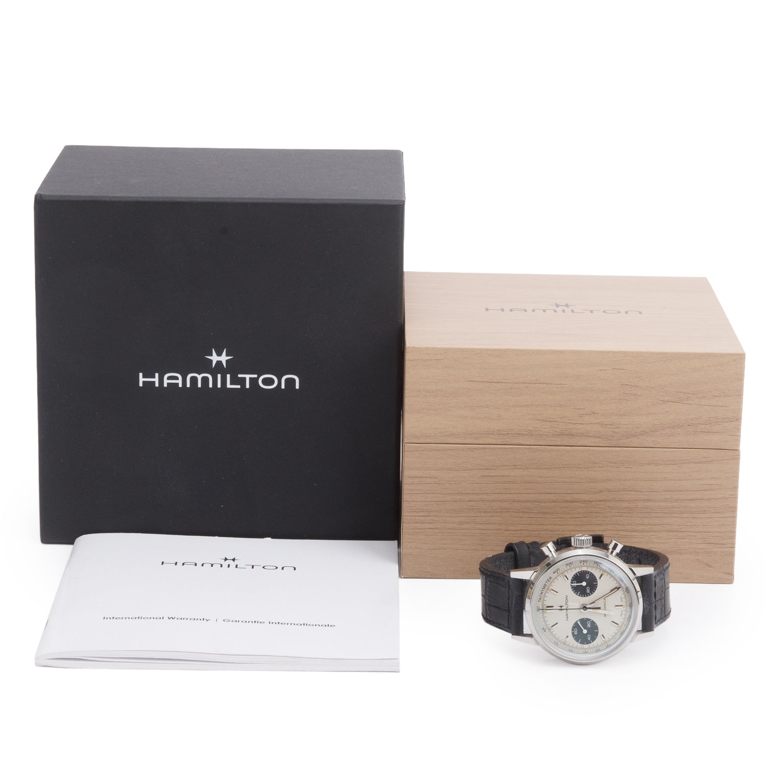 Hamilton 2025 Stainless Steel American Classic Intra-Matic 40 MM Automatic Chronograph Watch White Dial H384290 w/ Box, Papers & Extra Strap