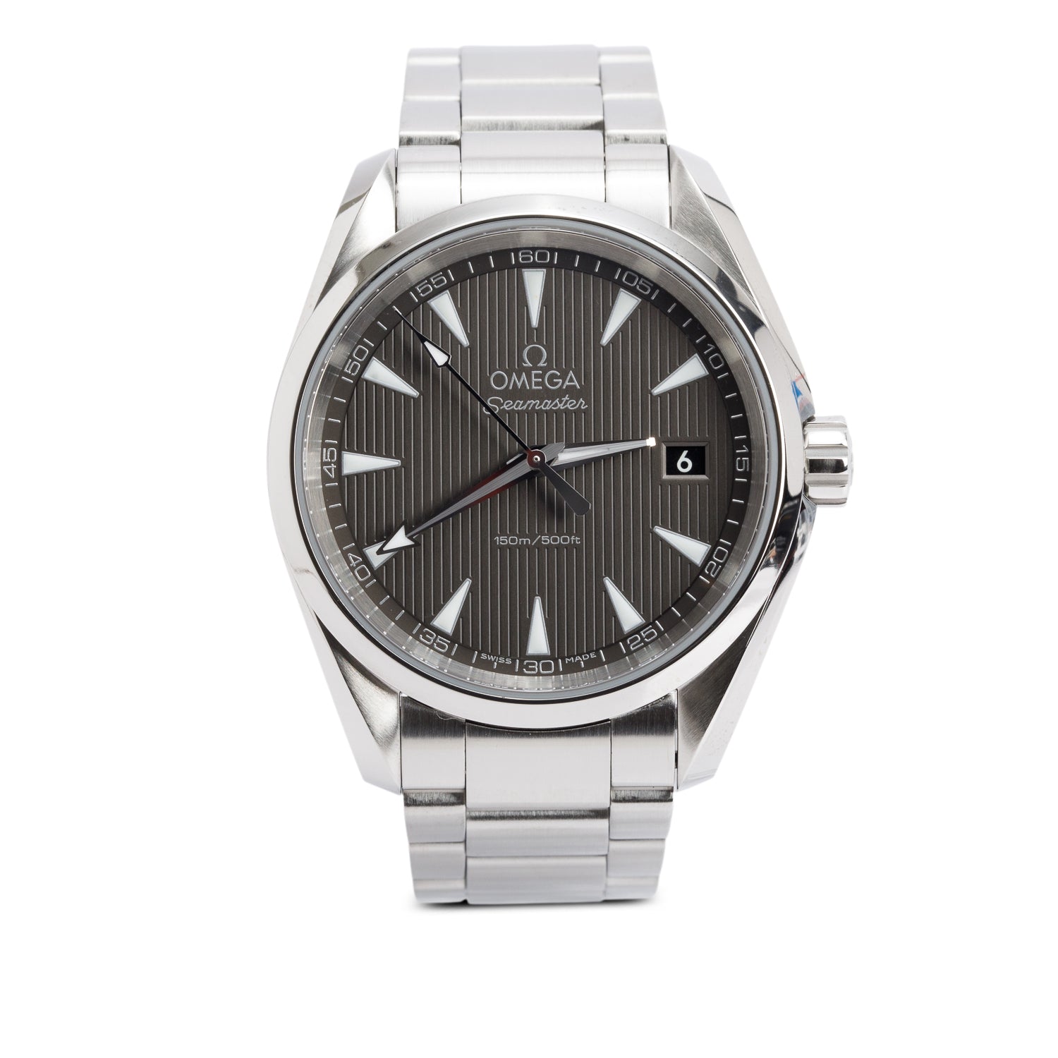 Omega Stainless Steel Seamaster Aqua Terra 150M 38.5 MM Quartz Watch Grey Dial