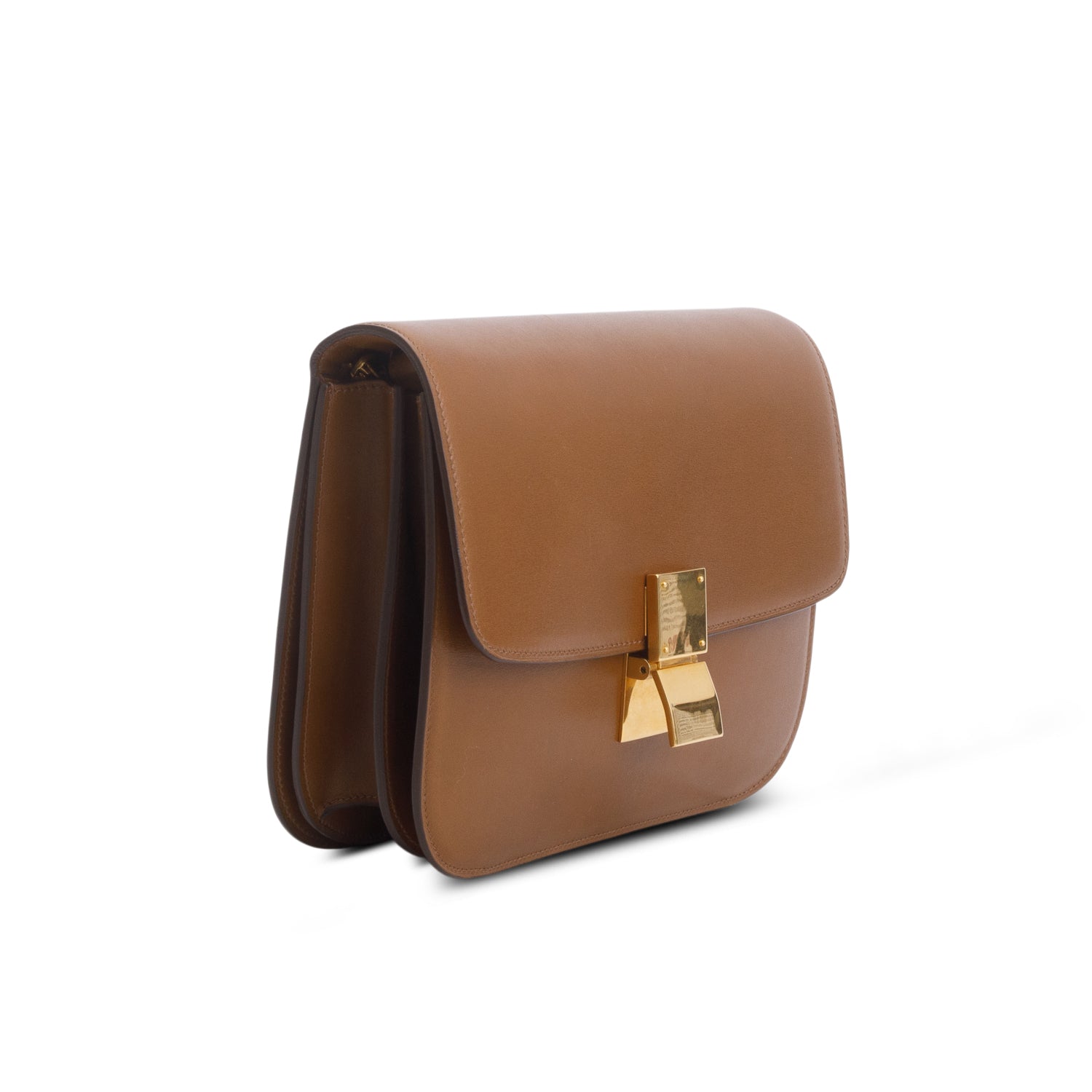Celine Brown Box Calfskin Medium Classic Box Flap Bag