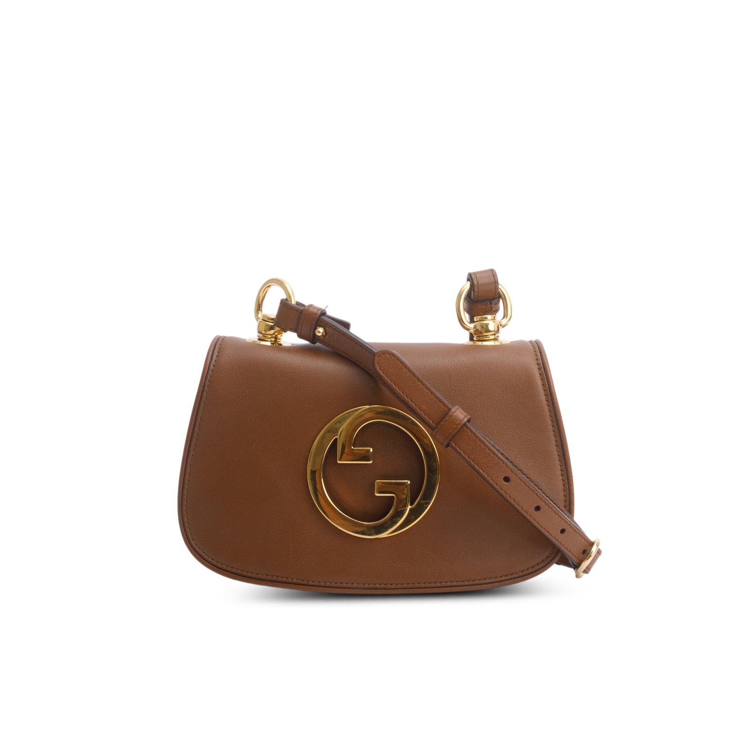 Gucci Brown Roxy Calfskin Web Mini Blondie Shoulder Bag w/ Straps