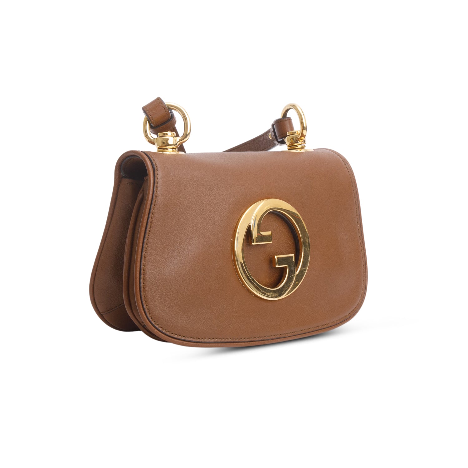 Gucci Brown Roxy Calfskin Web Mini Blondie Shoulder Bag w/ Straps