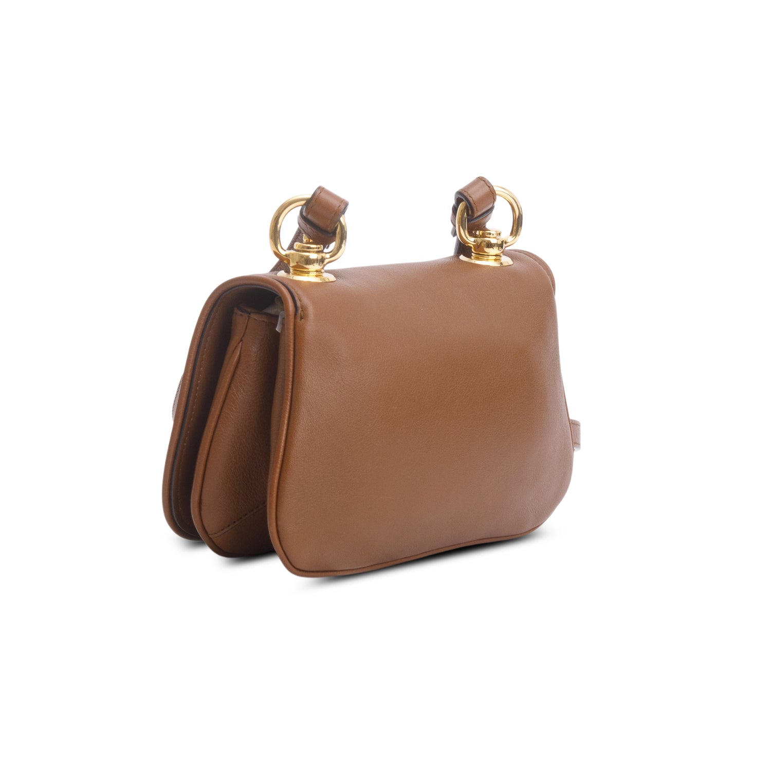Gucci Brown Roxy Calfskin Web Mini Blondie Shoulder Bag w/ Straps