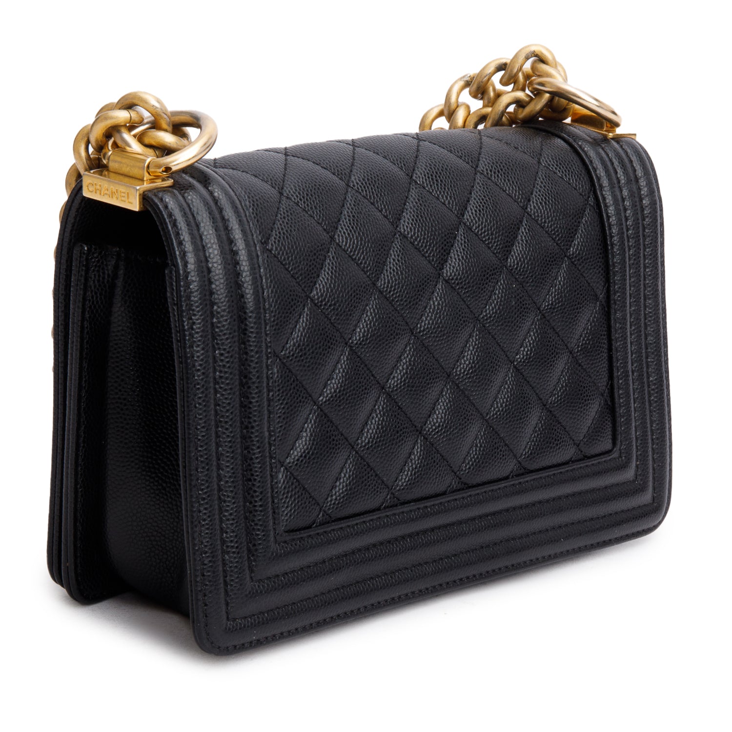 Chanel 2024 Black Caviar Leather Small Boy Bag w/ Receipt