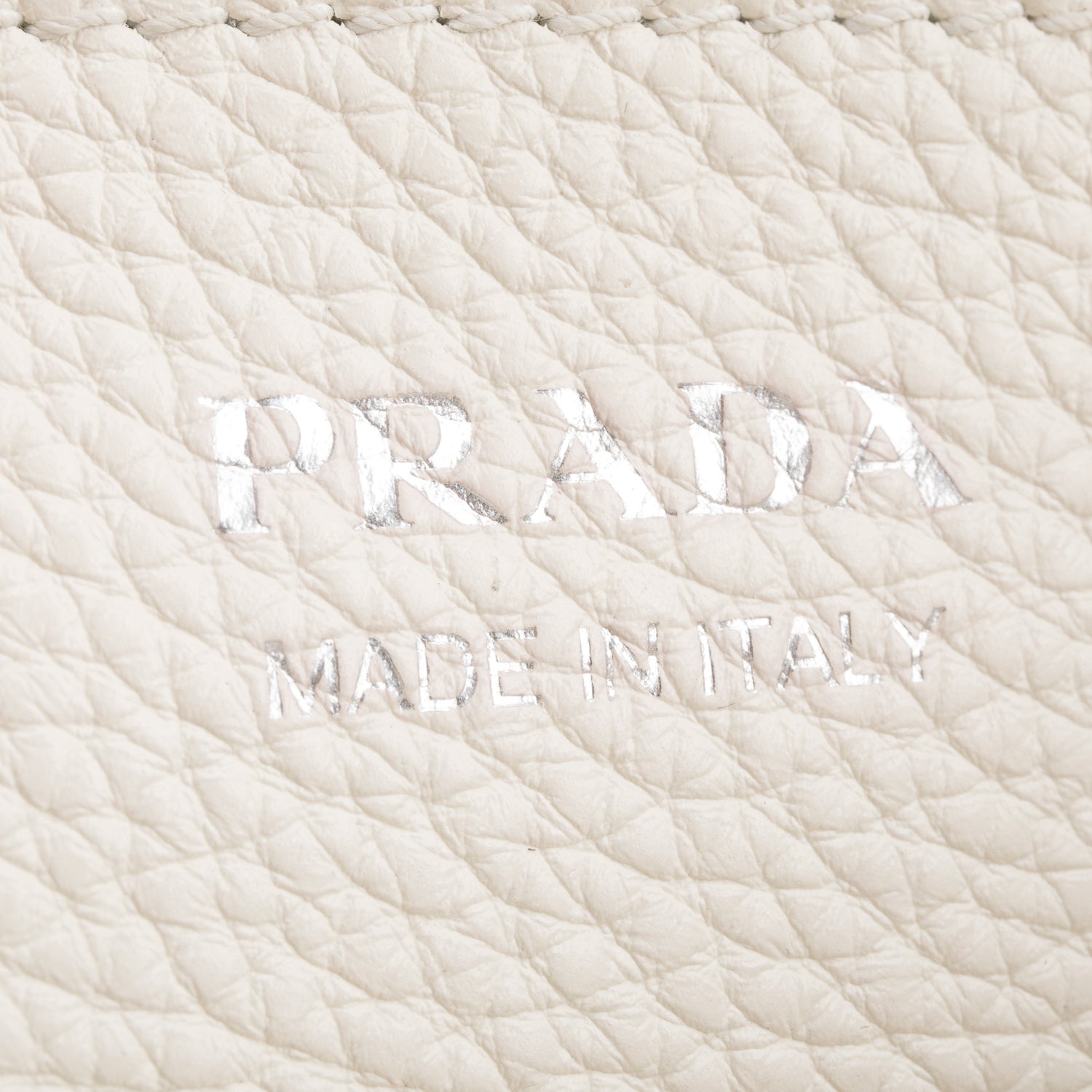 Prada Cream Vitello Daino Logo Flap Crossbody Bag