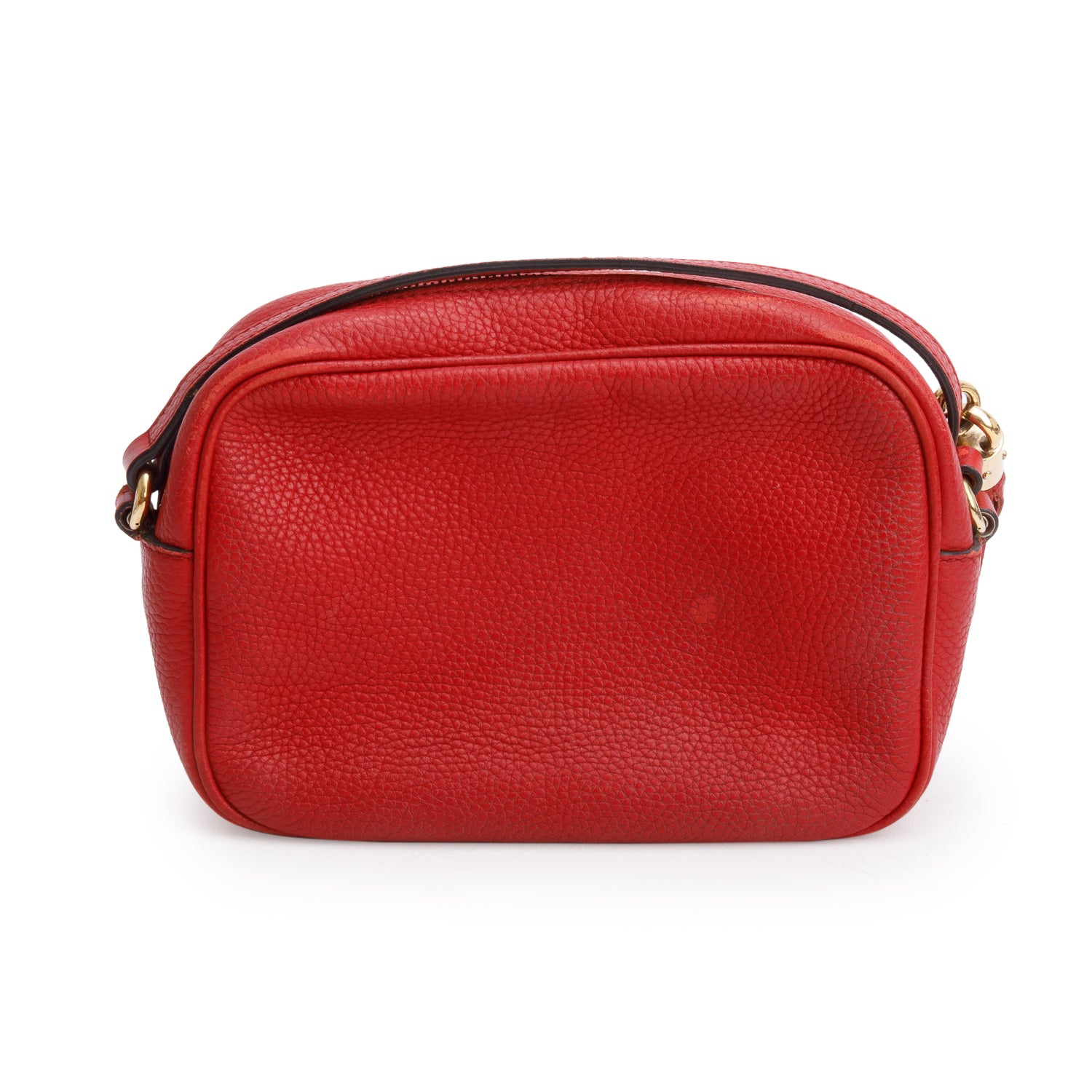 Gucci Red Pebbled Calfskin Leather Small Soho Disco Bag