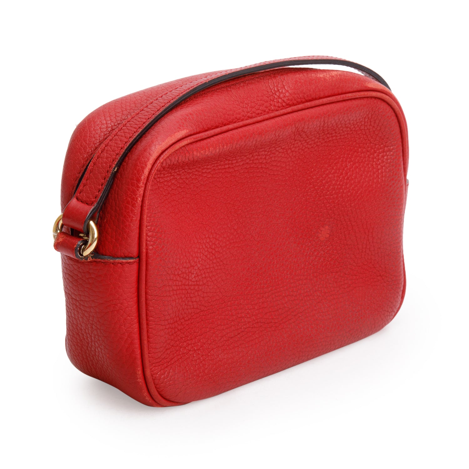 Gucci Red Pebbled Calfskin Leather Small Soho Disco Bag