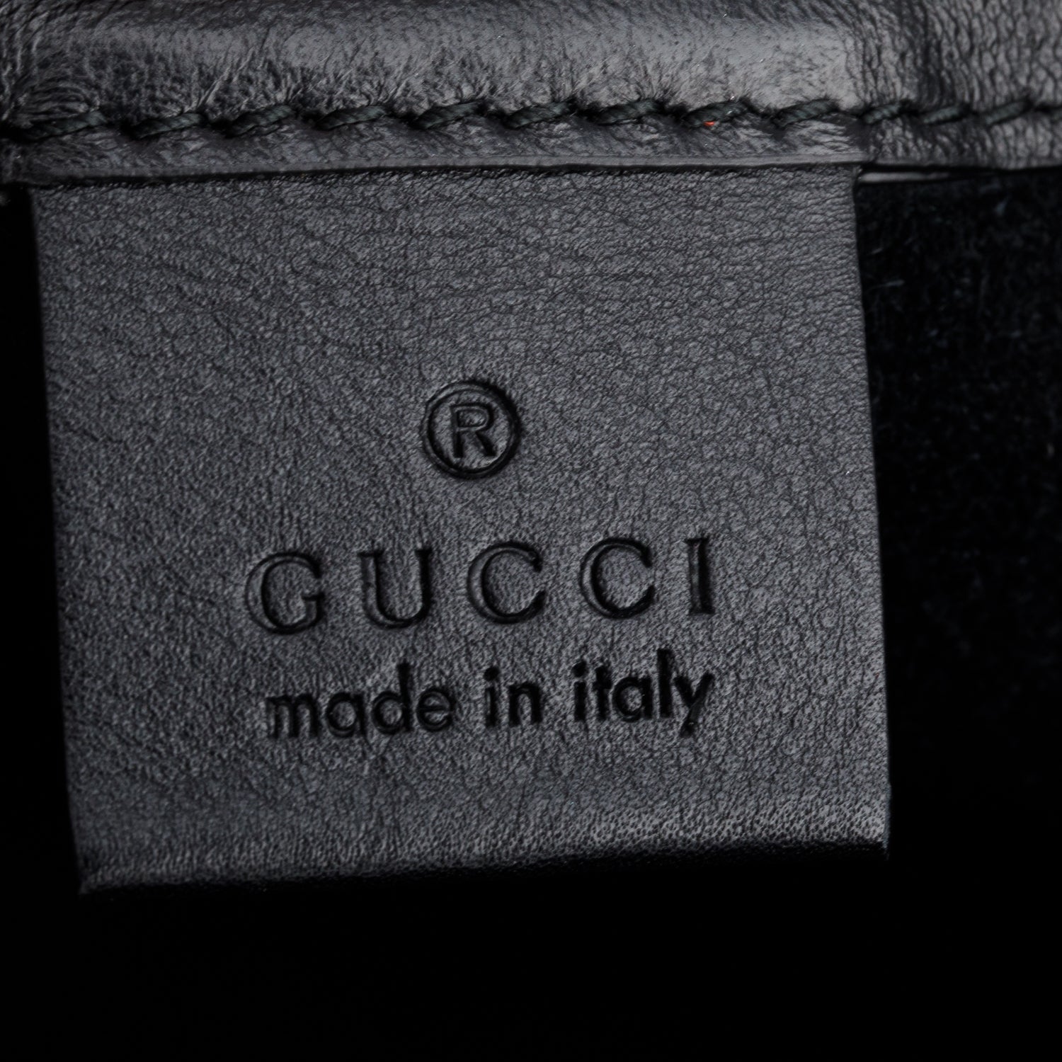 Gucci Black Logo Print Web Calfskin Leather Medium Drawstring Backpack with Pouch