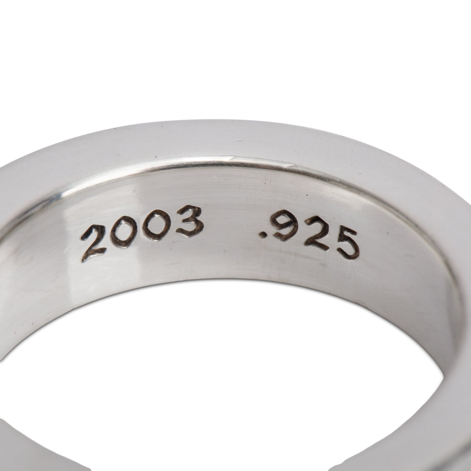 Chrome Hearts Sterling Silver 'F**k You' Spacer 6 MM Band Ring, Size 8