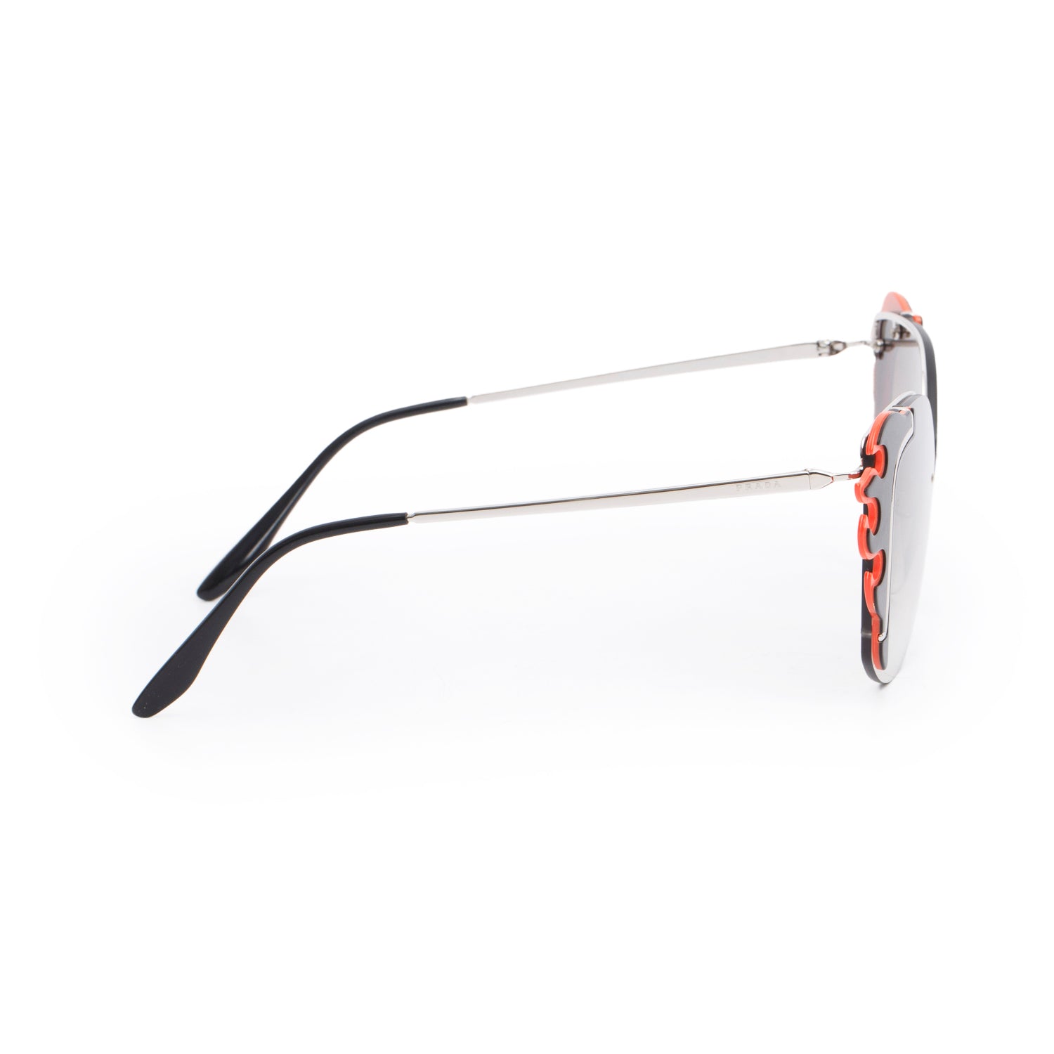 Prada SPR59V Black Cat Eye Gradient Flame Sunglasses w/ Case