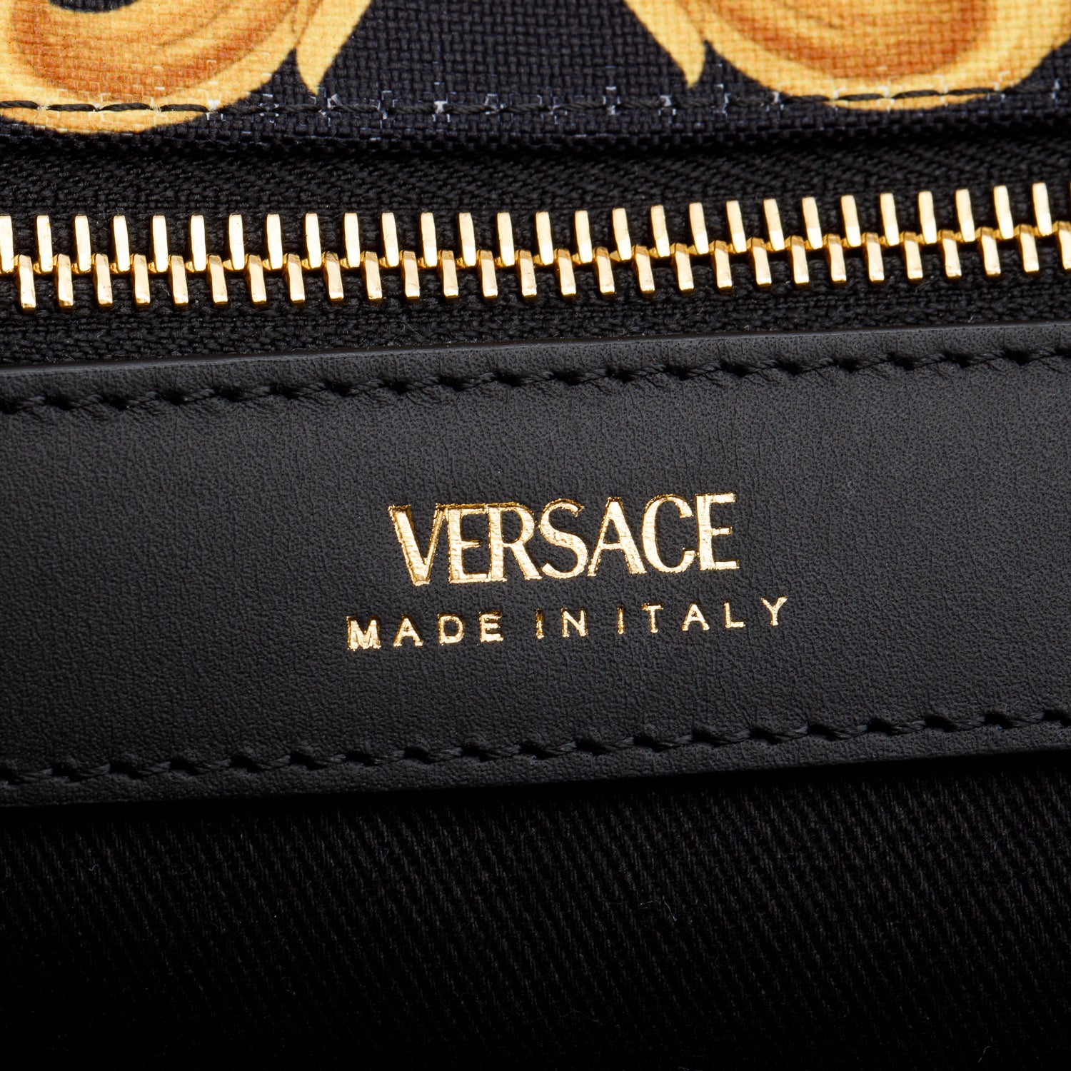 Versace Black/Gold Barocco Canvas Large Tote w/ Strap