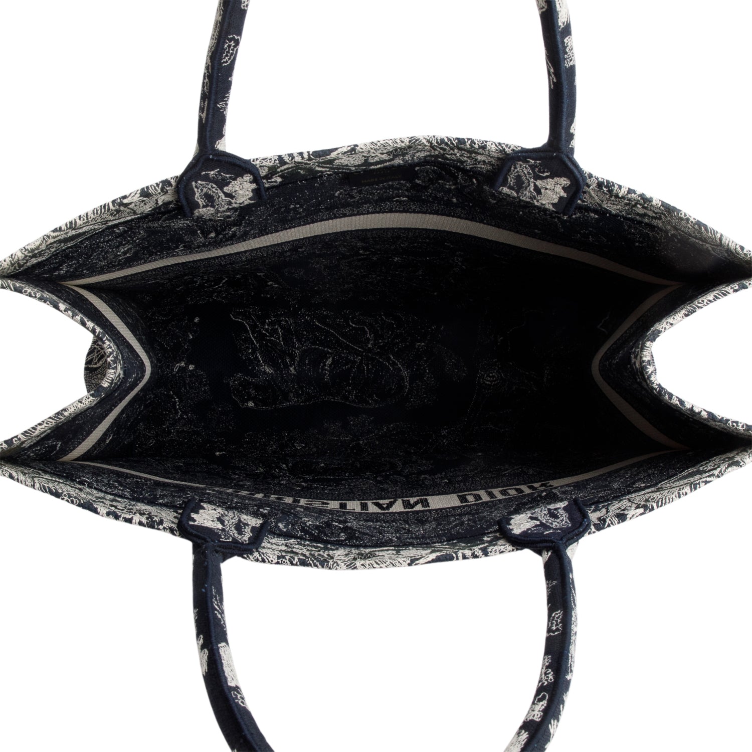 Christian Dior 2022 Canvas Embroidered Large Dioriviera Toile de Jouy Reverse Book Tote w/ Authenticity Card