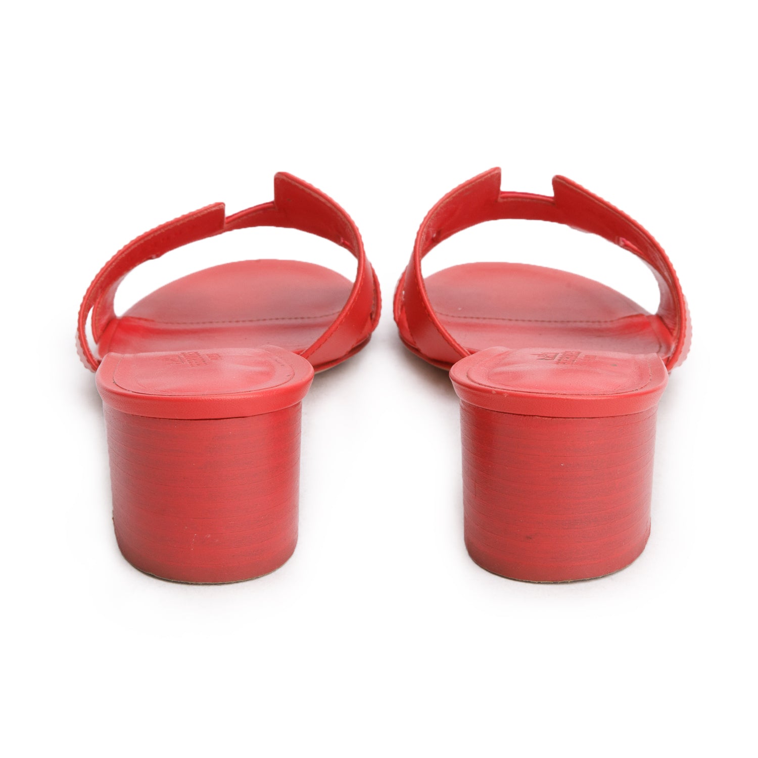 Hermes Rouge Corazon Calfskin Oasis Sandals, Size 36 w/ Box