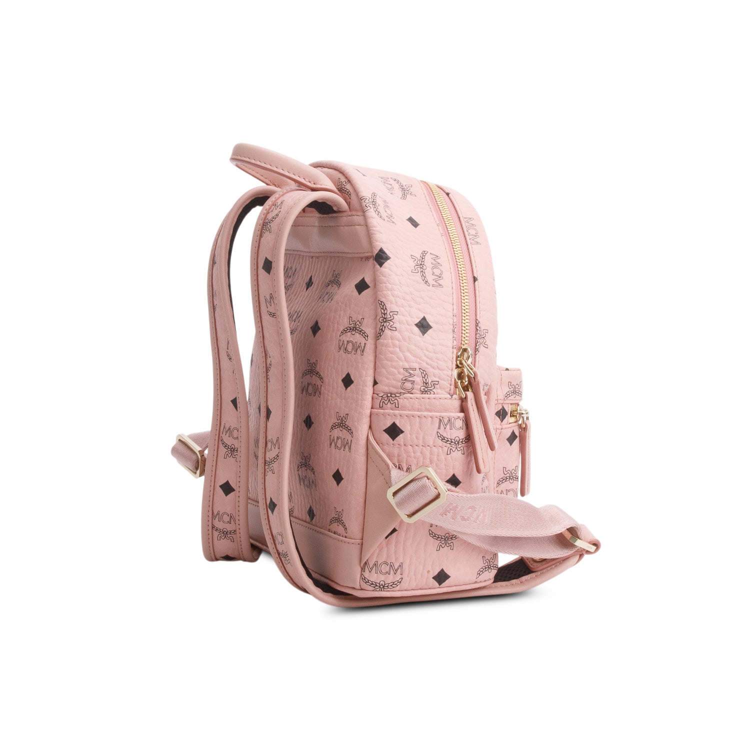 MCM Pink Visetos Rabbit Mini Backpack