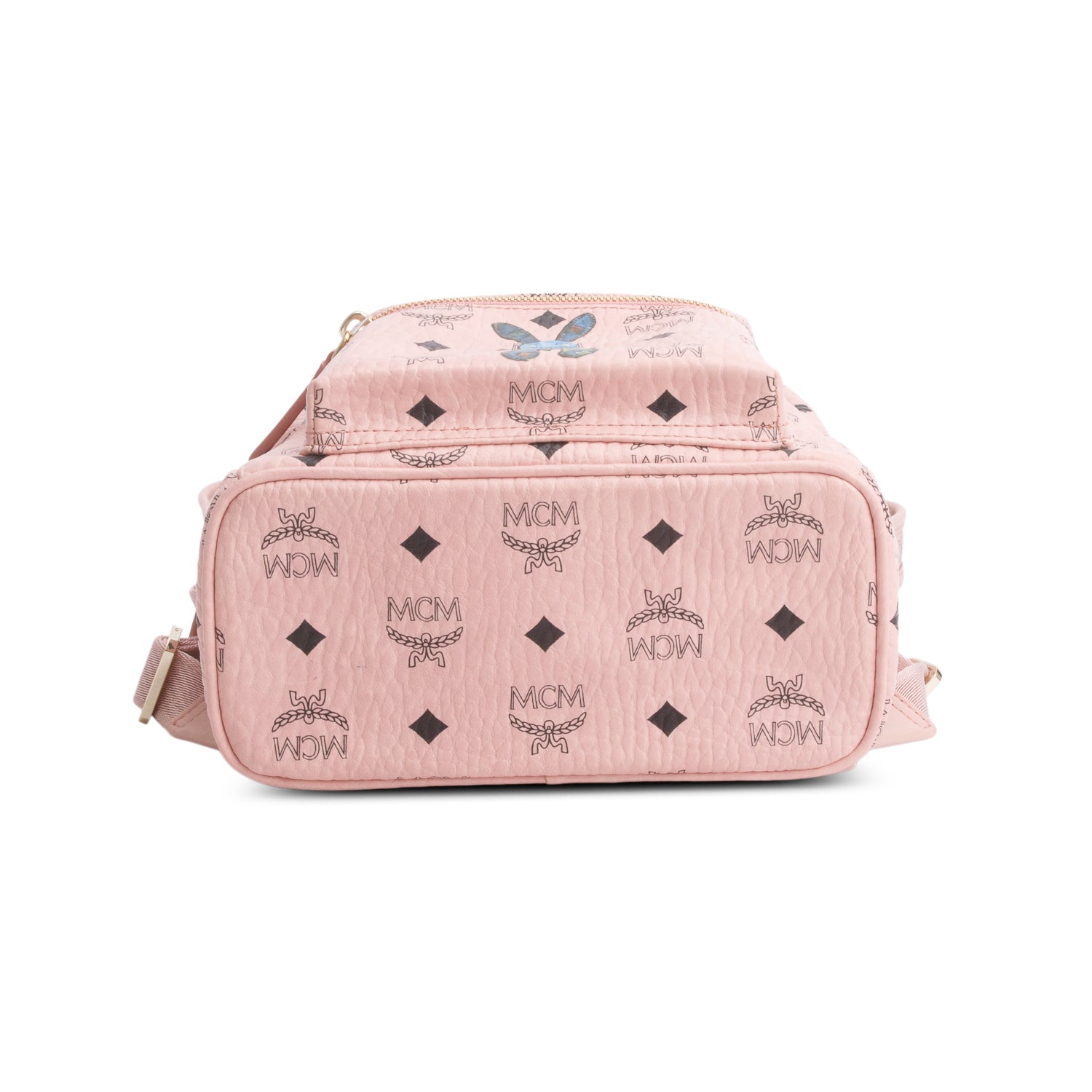 MCM Pink Visetos Rabbit Mini Backpack