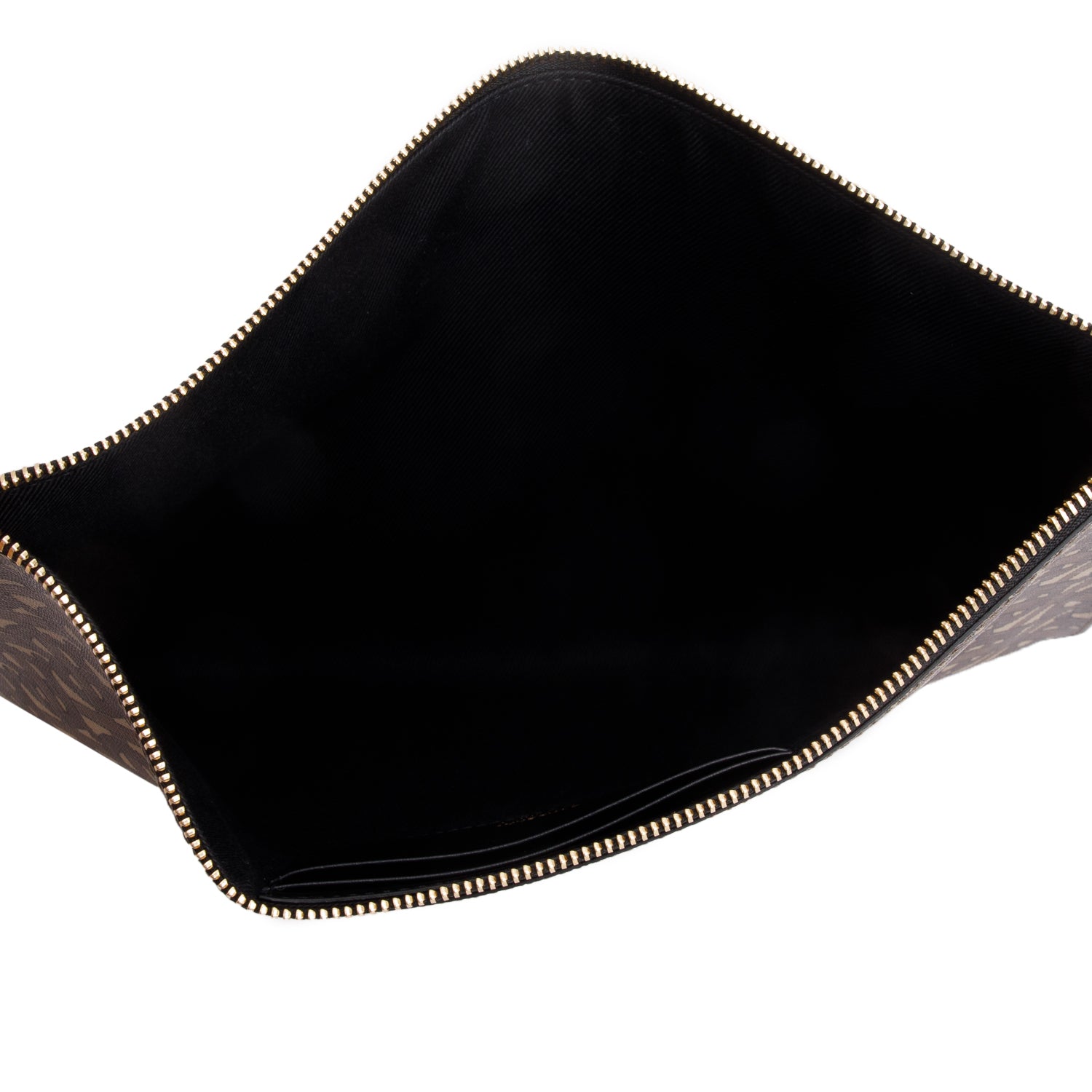 Burberry Brown/Orange Canvas TB Monogram Zip Pouch w/ Box