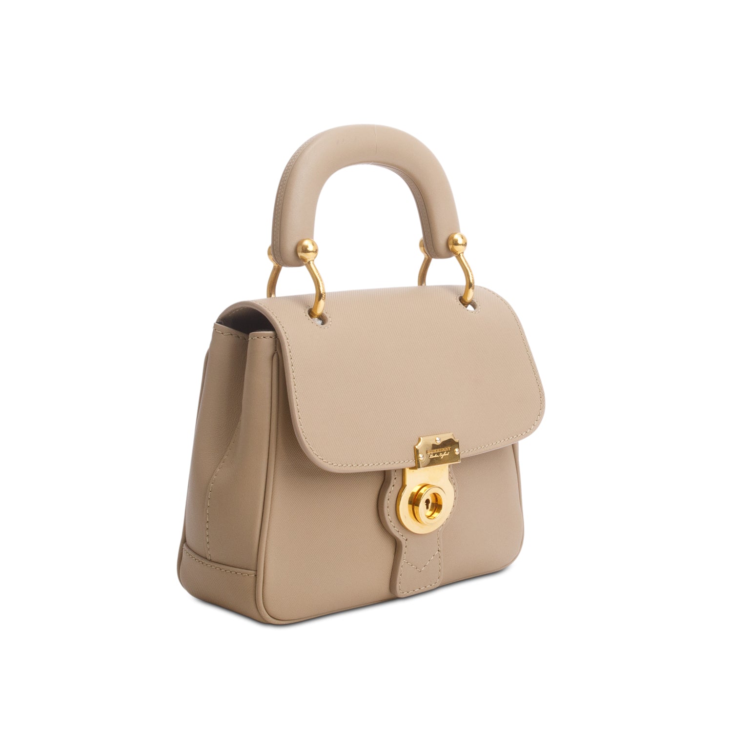 Burberry Brown Trench Calfskin Small DK88 Top Handle Bag w/ Strap