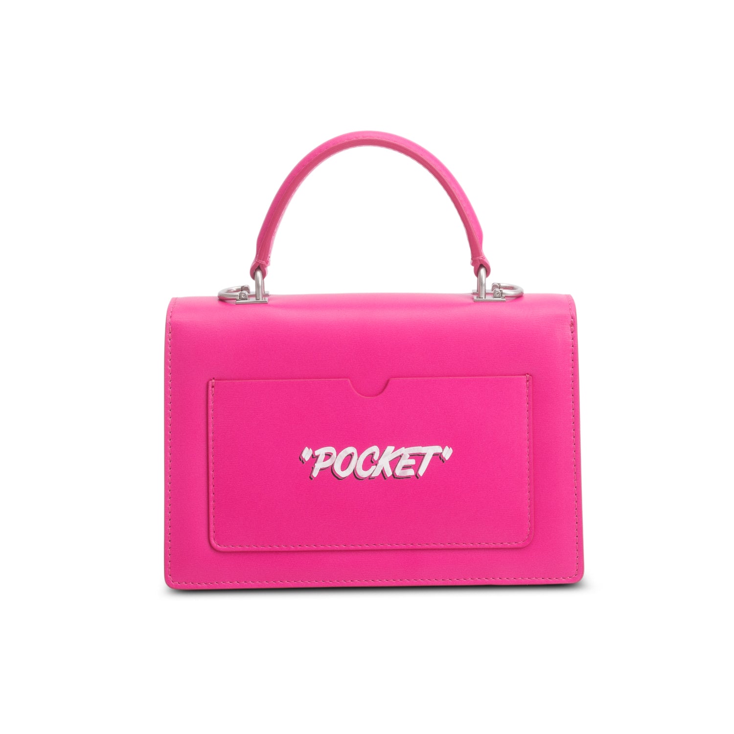 Off-White Fuschia Calfskin Jitney 1.4 Virgil Abloh Shoulder bag w/ Strap