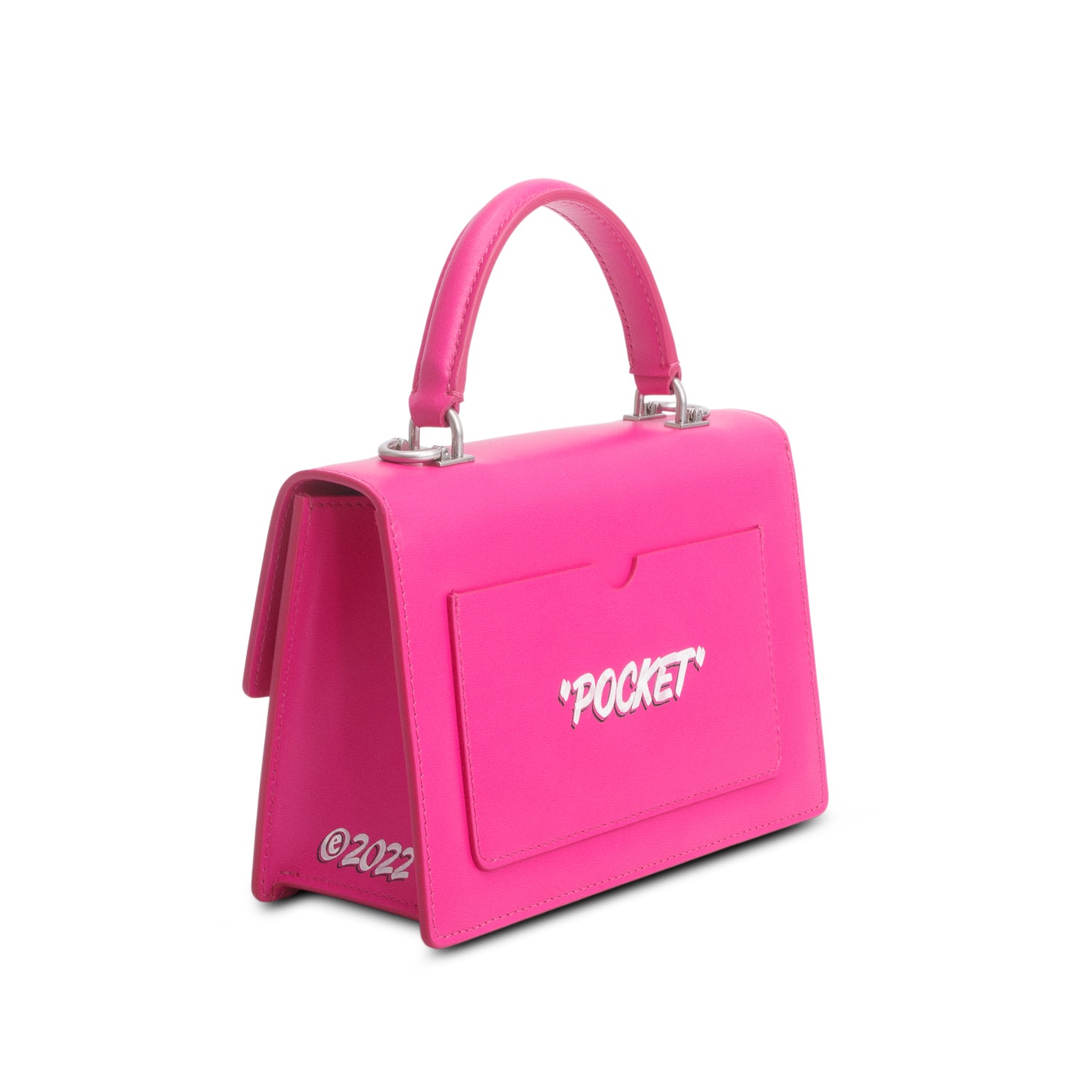 Off-White Fuschia Calfskin Jitney 1.4 Virgil Abloh Shoulder bag w/ Strap