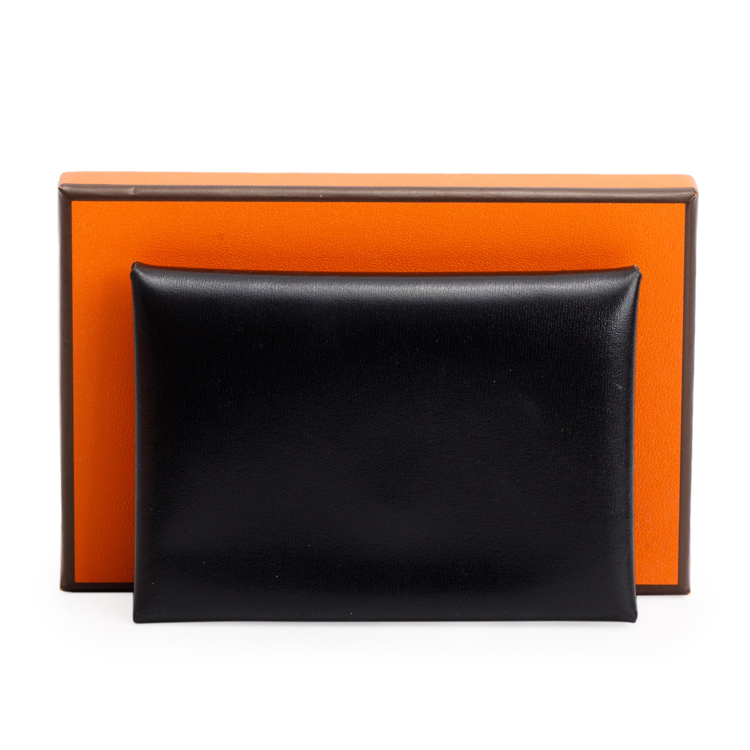 Hermes 2024 Noir Box Calvi Duo Compact Verso Card Holder w/ Box
