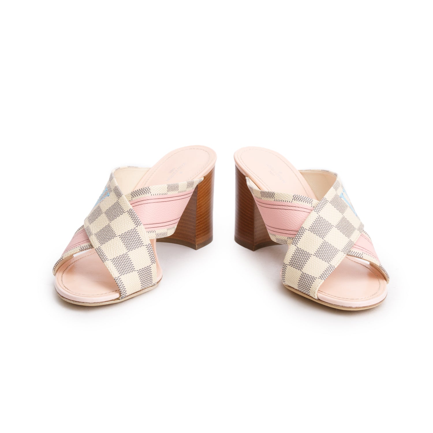 Louis Vuitton Damier Azur Panorama Slide Mule, Size 40 w/ Box
