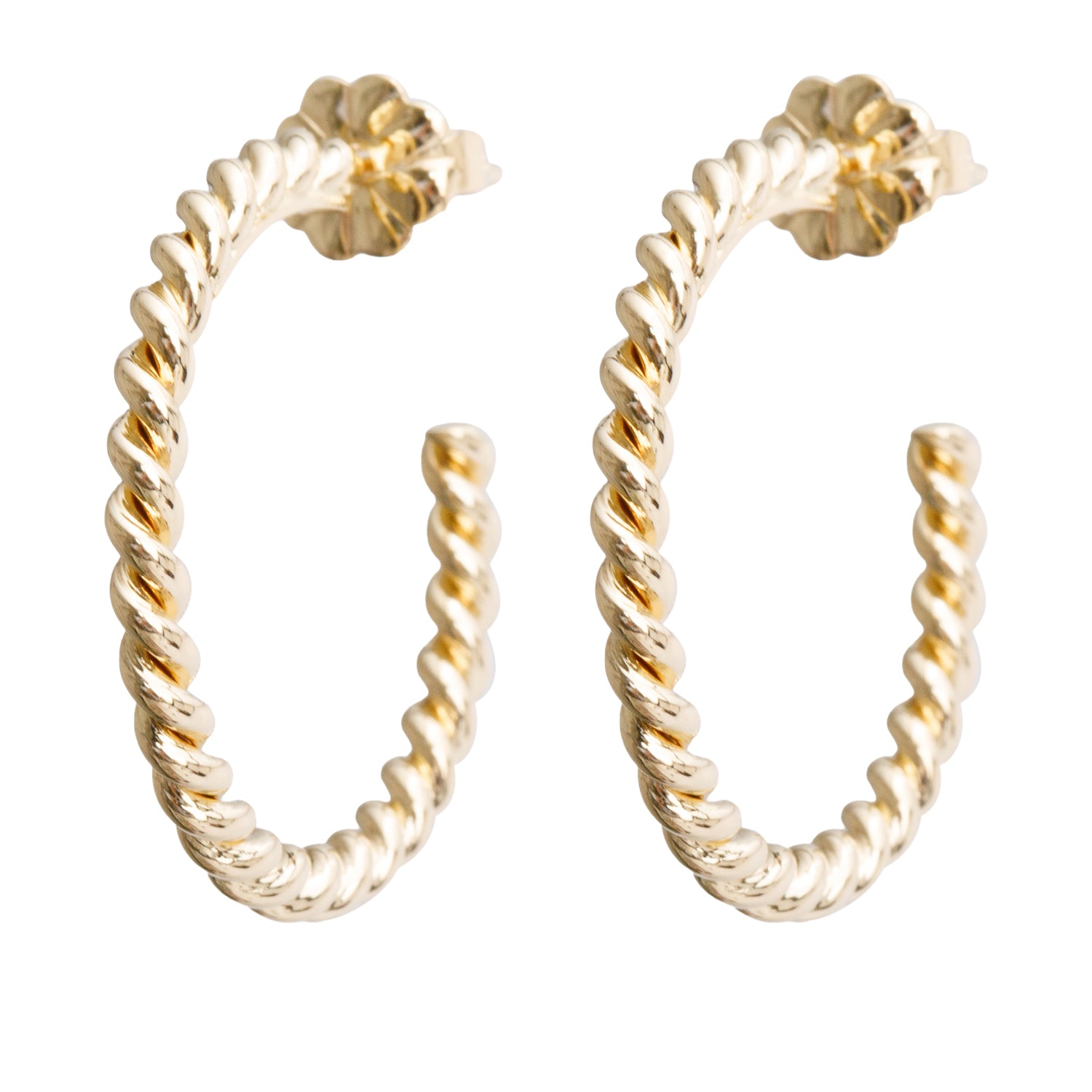 Tiffany & Co. 18k Yellow Gold Twisted Hoop Earrings w/ Box