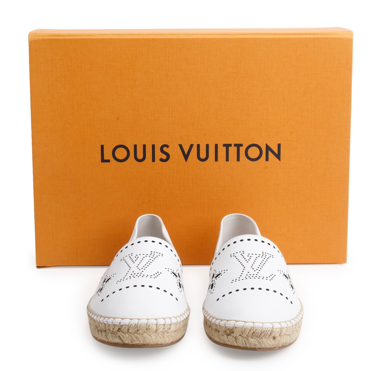 Louis Vuitton 2021 White Leather Starboard Espadrille, Size 39 w/ Box