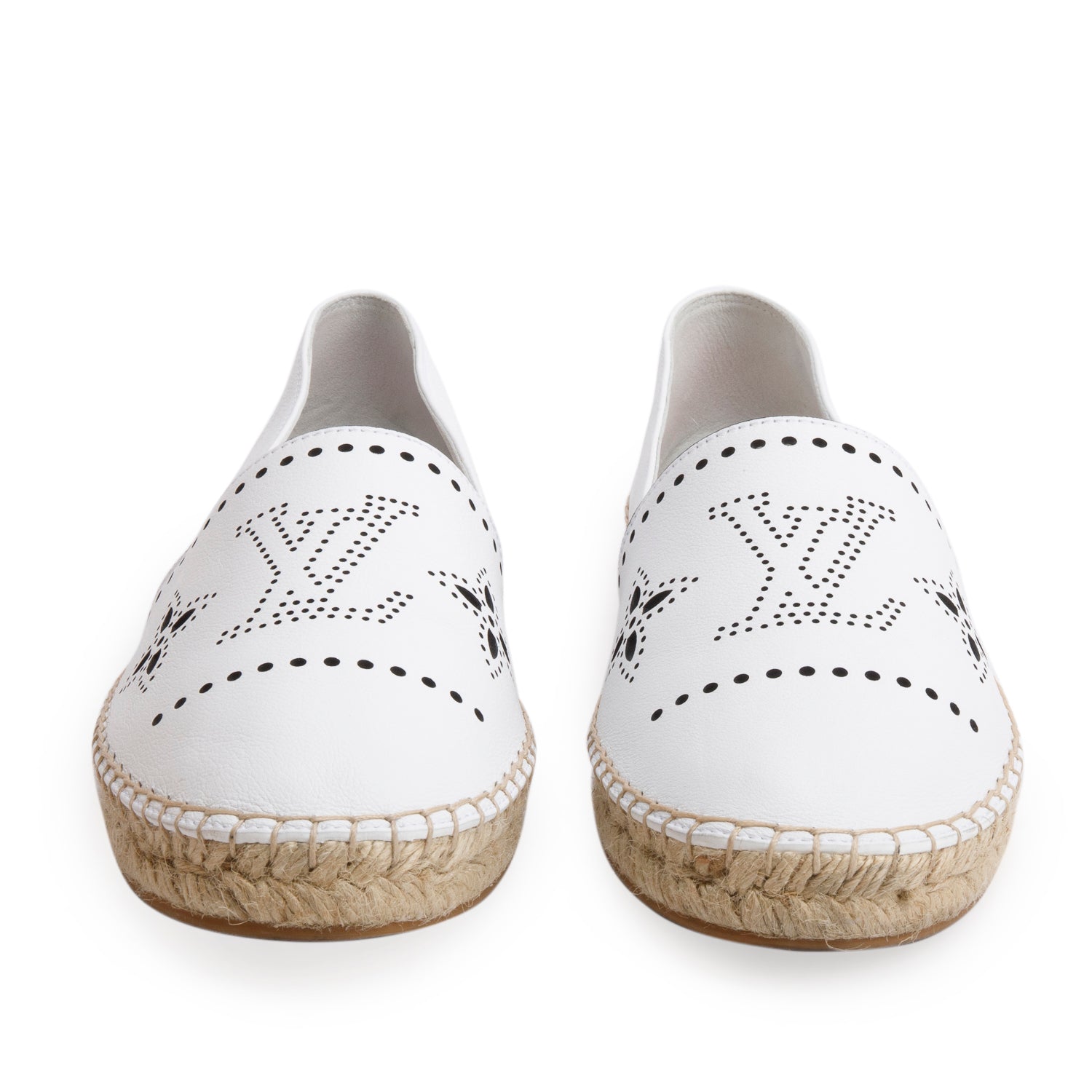Louis Vuitton 2021 White Leather Starboard Espadrille, Size 39 w/ Box
