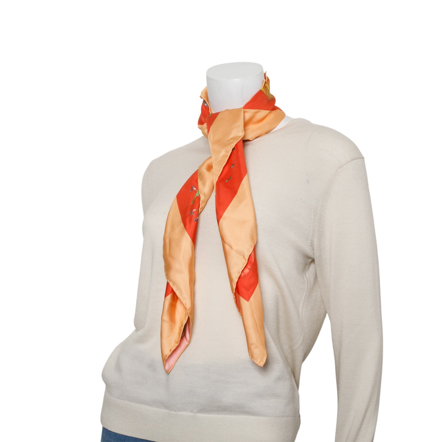Gucci Multicolor Flora Print Silk Scarf