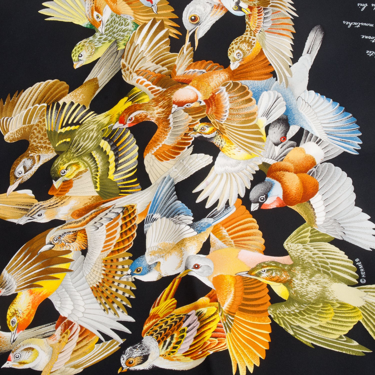 Hermes Black 'L'Intrus' Silk Scarf 90
