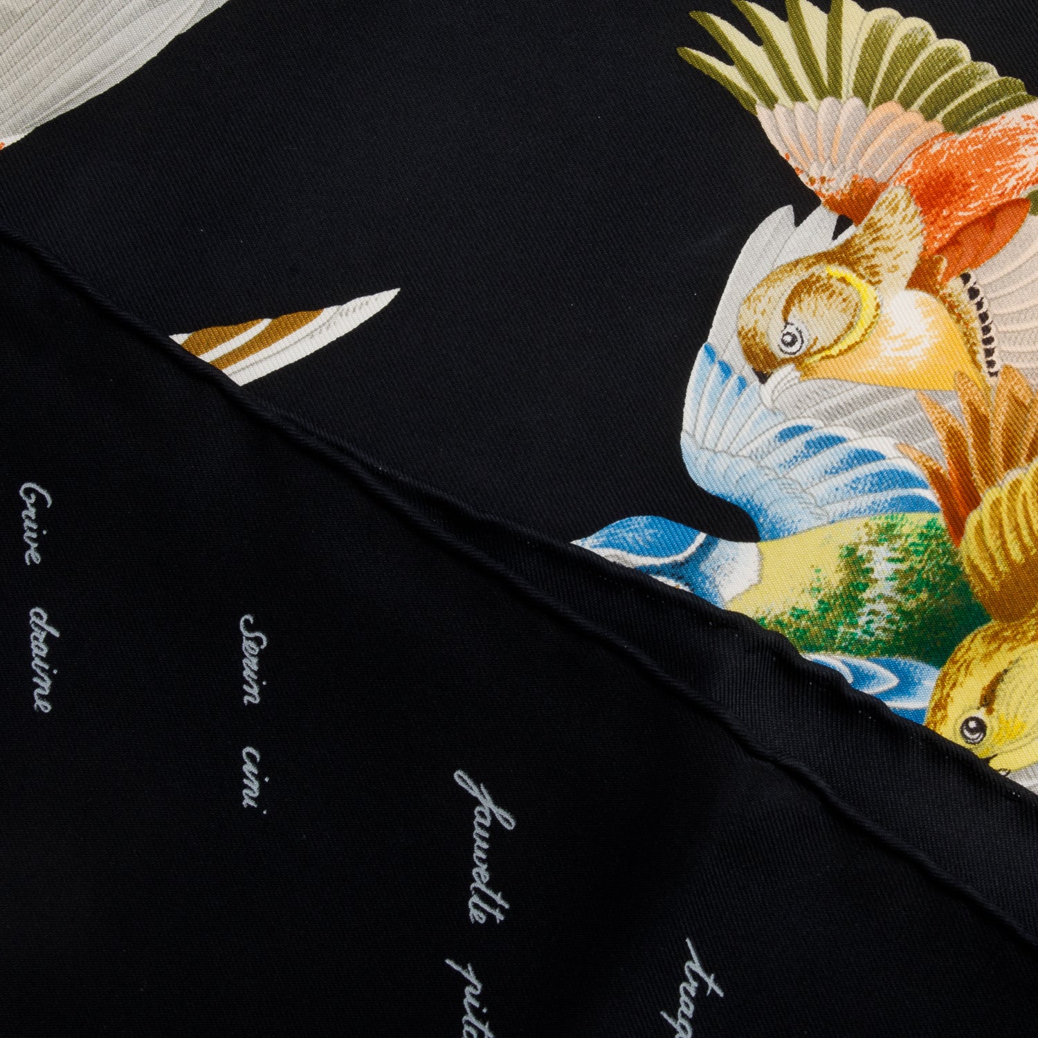 Hermes Black 'L'Intrus' Silk Scarf 90
