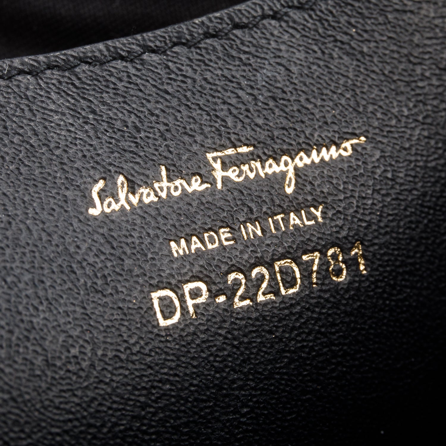 Ferragamo Black Pebbled Calfskin Gancini Zip Wrislet