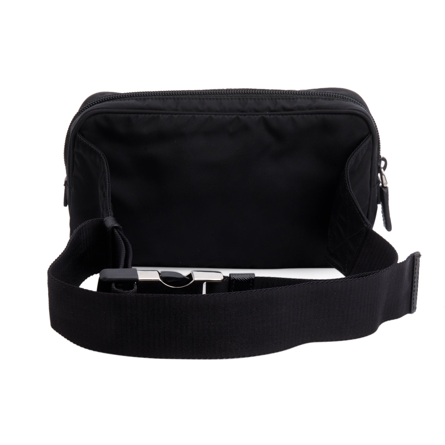 Prada 2021 Black Tessuto Nylon Montagna Belt Bag w/ Authenticity Card