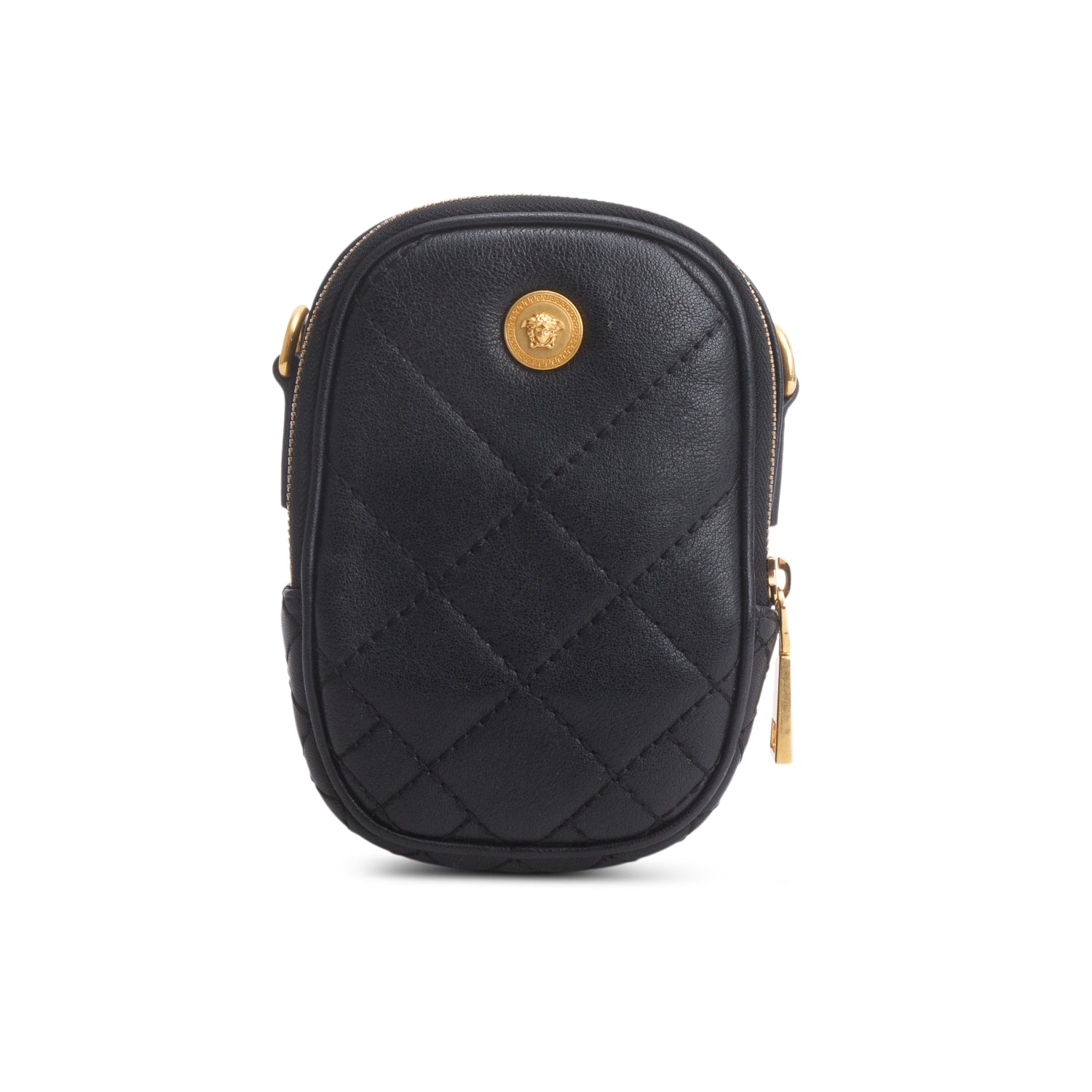 Versace Black Quilted La Medusa Crossbody Bag