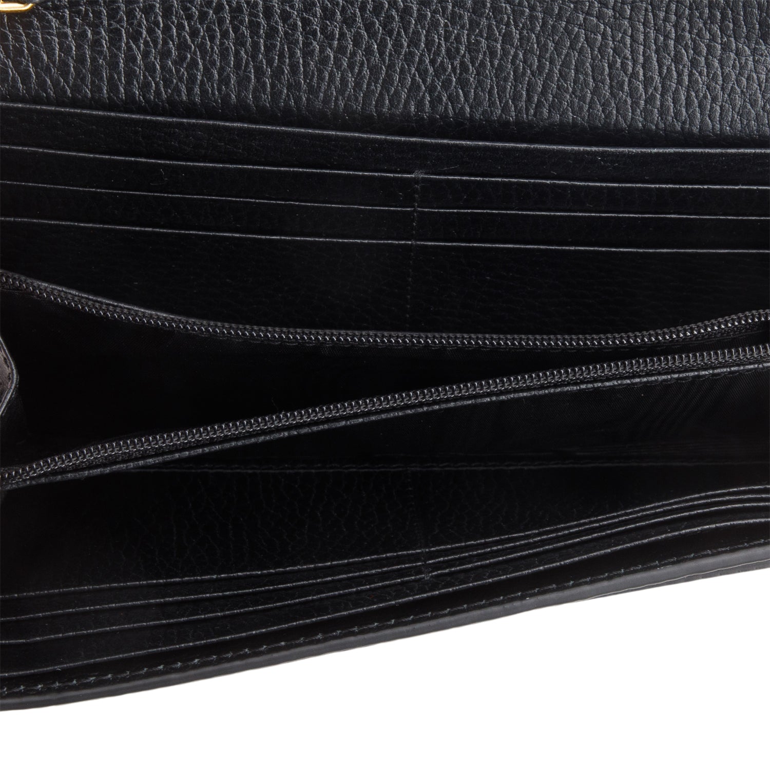 Gucci Black Calfskin Leather GG Supreme Marmont Bi-Color Wallet On Chain